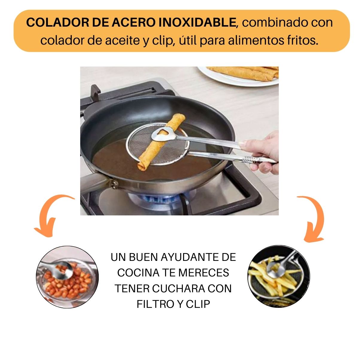 Pinzas Escurridora De Cocina Para Freír