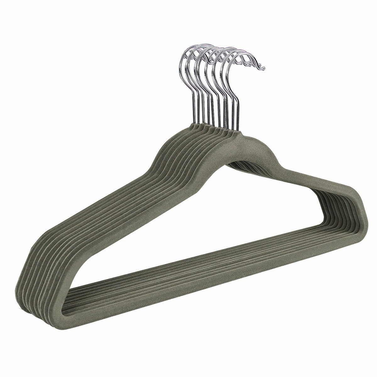 Set de 10 ganchos de Terciopelo Gris