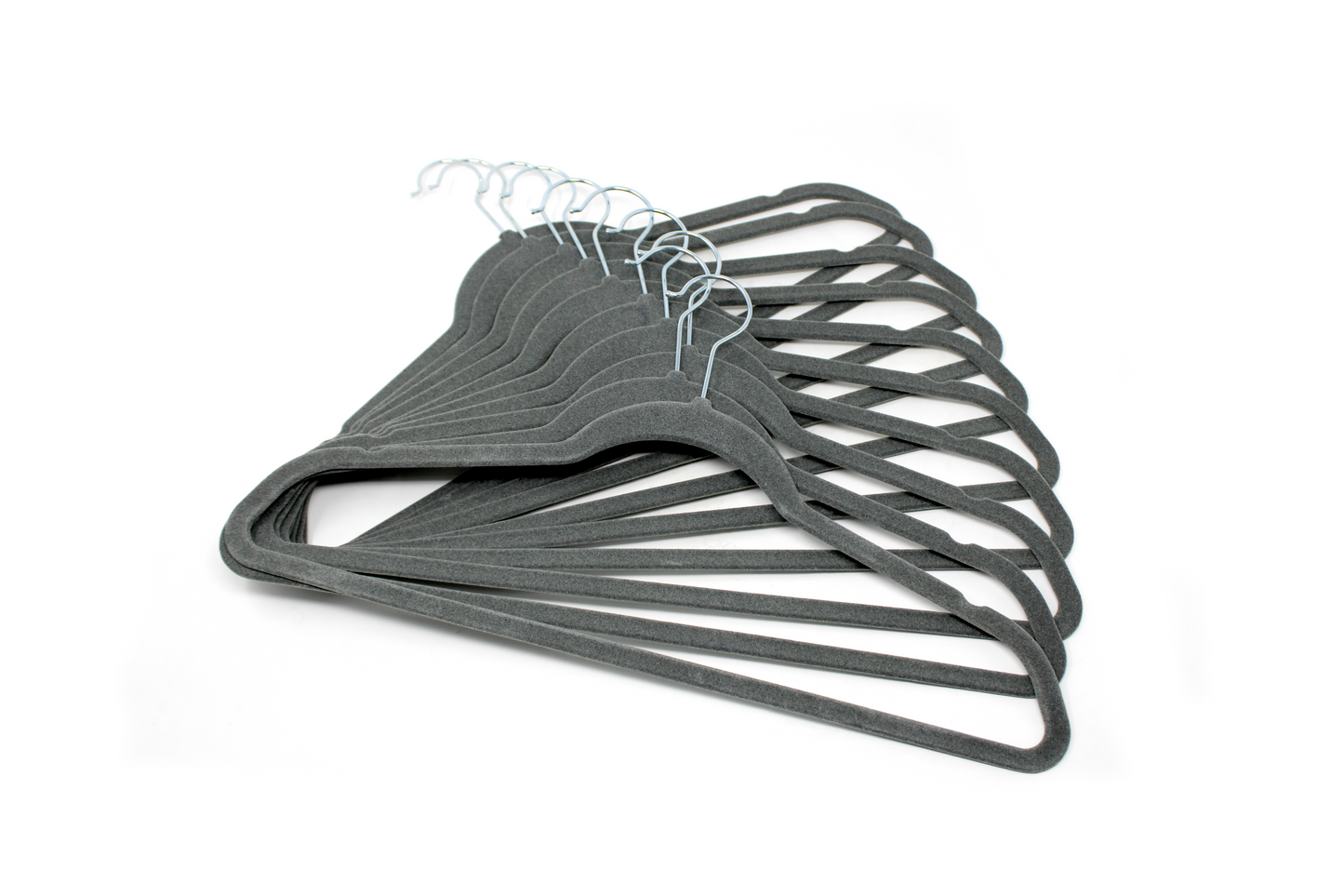 Set de 10 ganchos de Terciopelo Gris