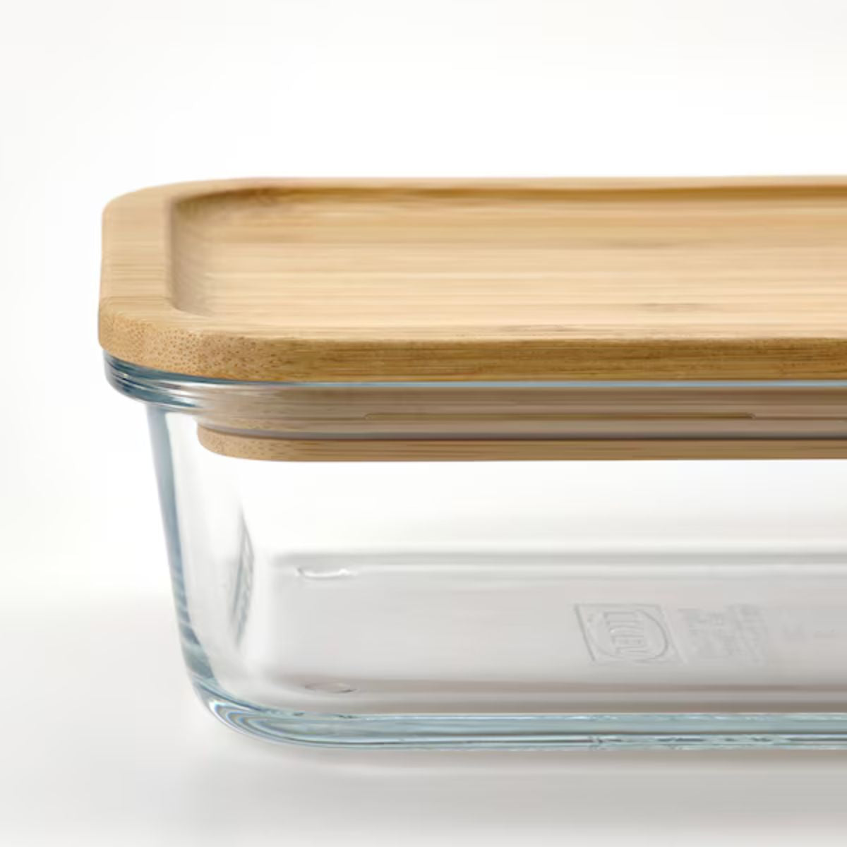 Recipiente de vidrio con tapa hermética de bambú 1.5 L