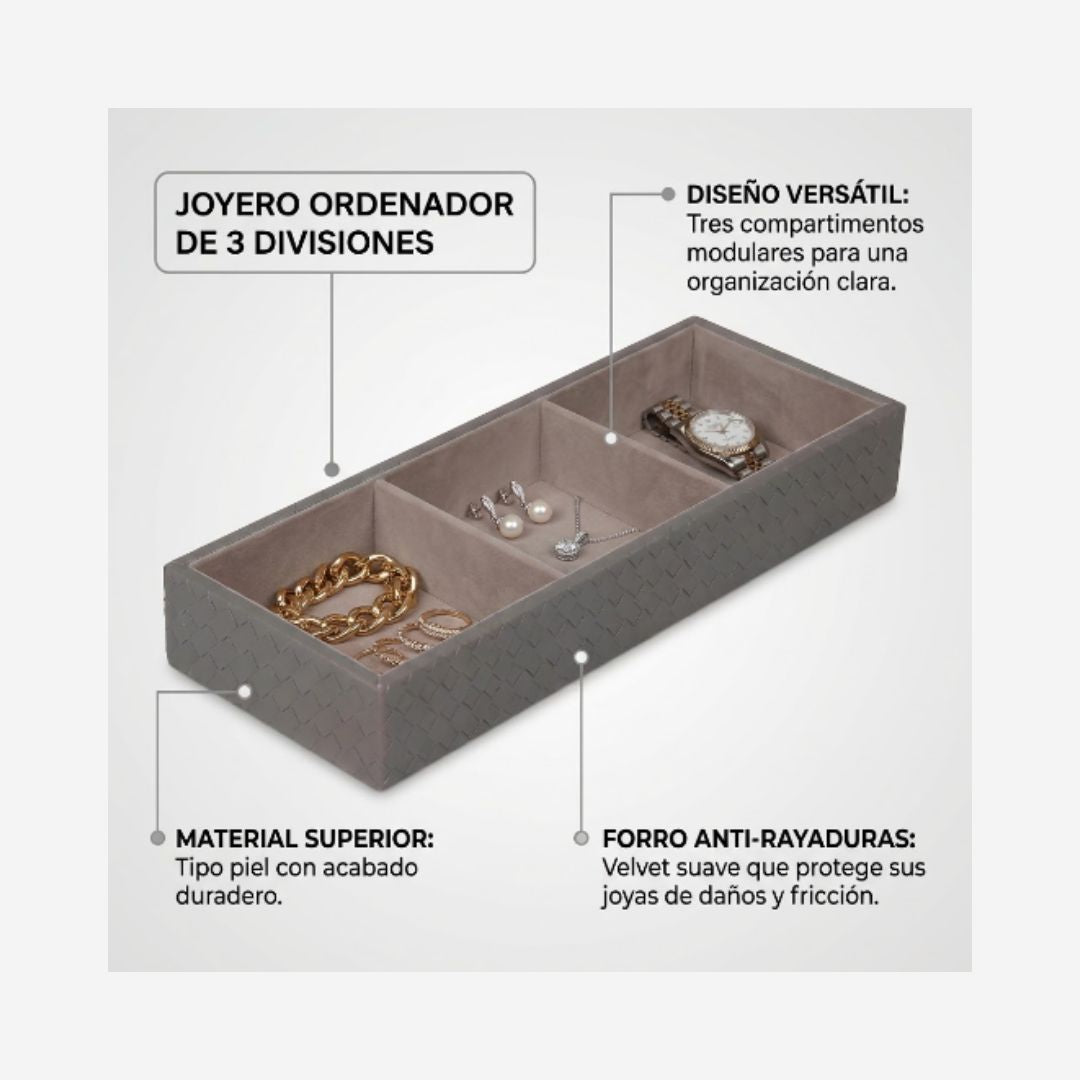 Joyero con 3 divisiones
