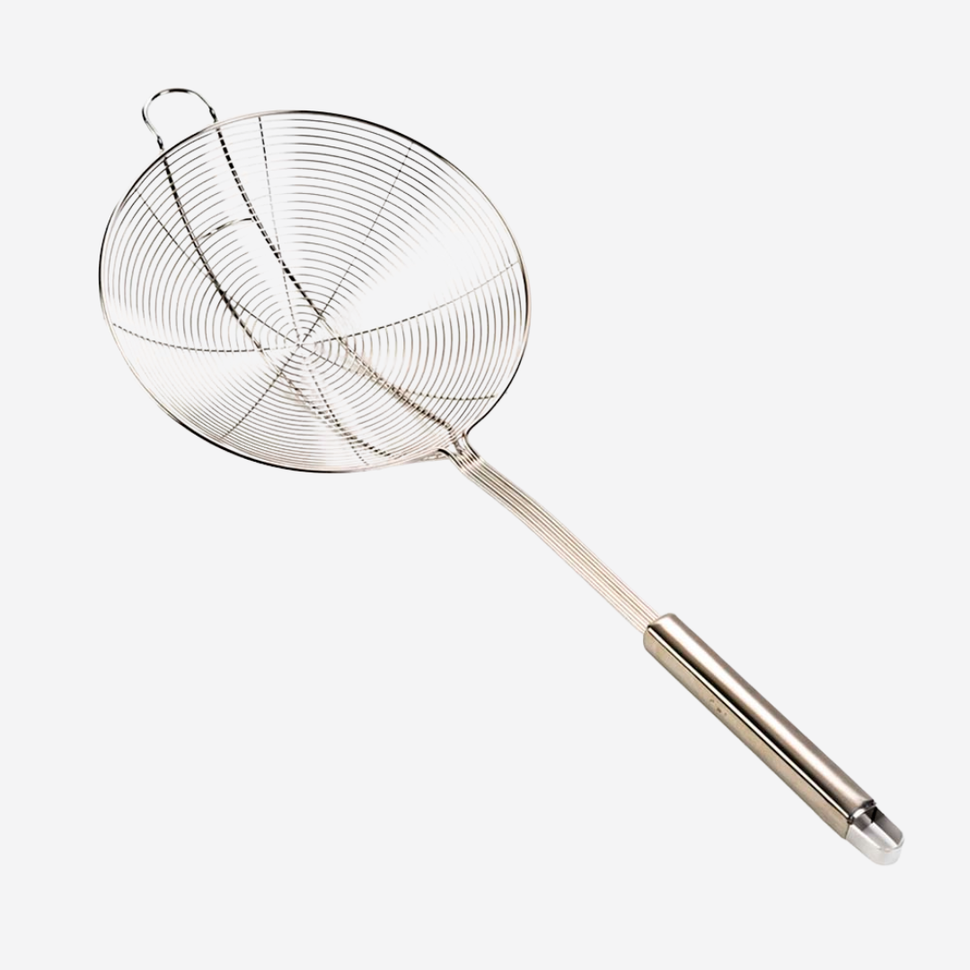 Colador de acero inoxidable de cocina tipo araña, diámetro 17 cm