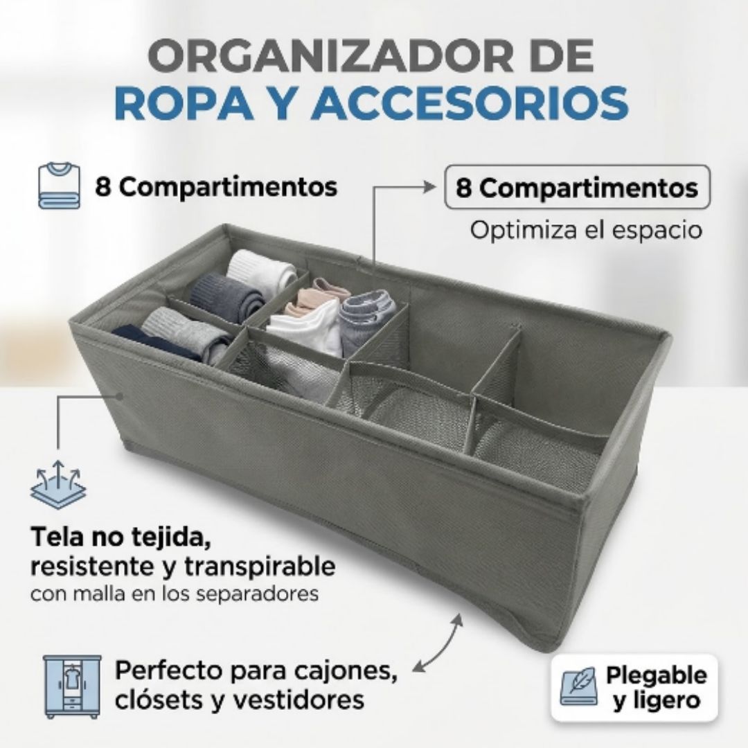 Organizador de ropa 8 divisiones