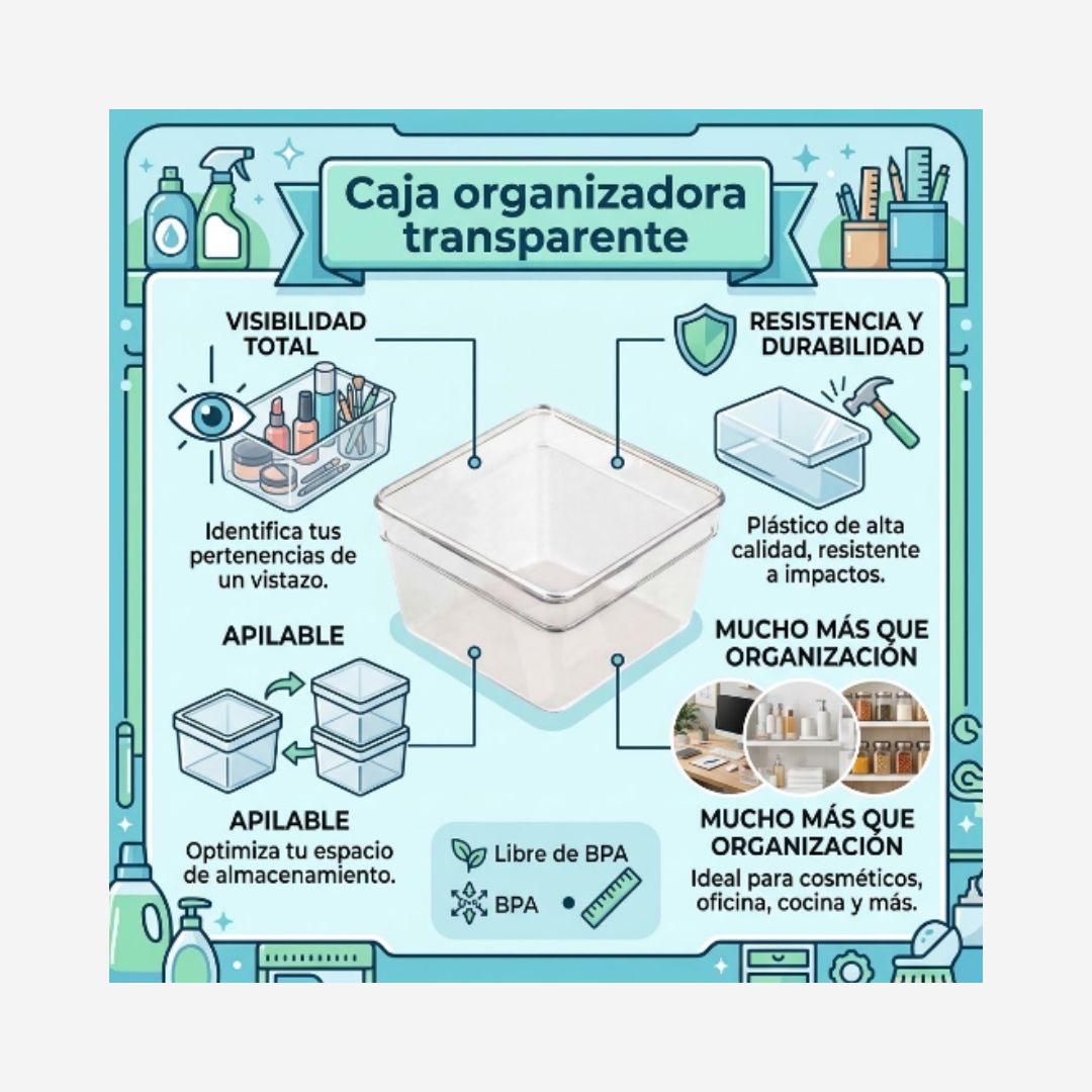 Caja organizadora transparente
