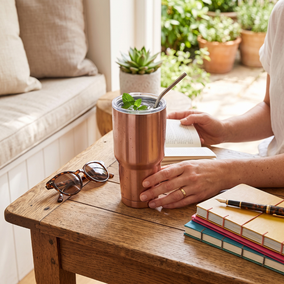 Vaso Termo Térmico de Acero Inoxidable Cobrizo / Rose Gold