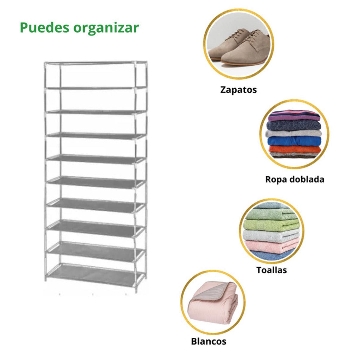 Zapatera de 10 niveles 50 pares