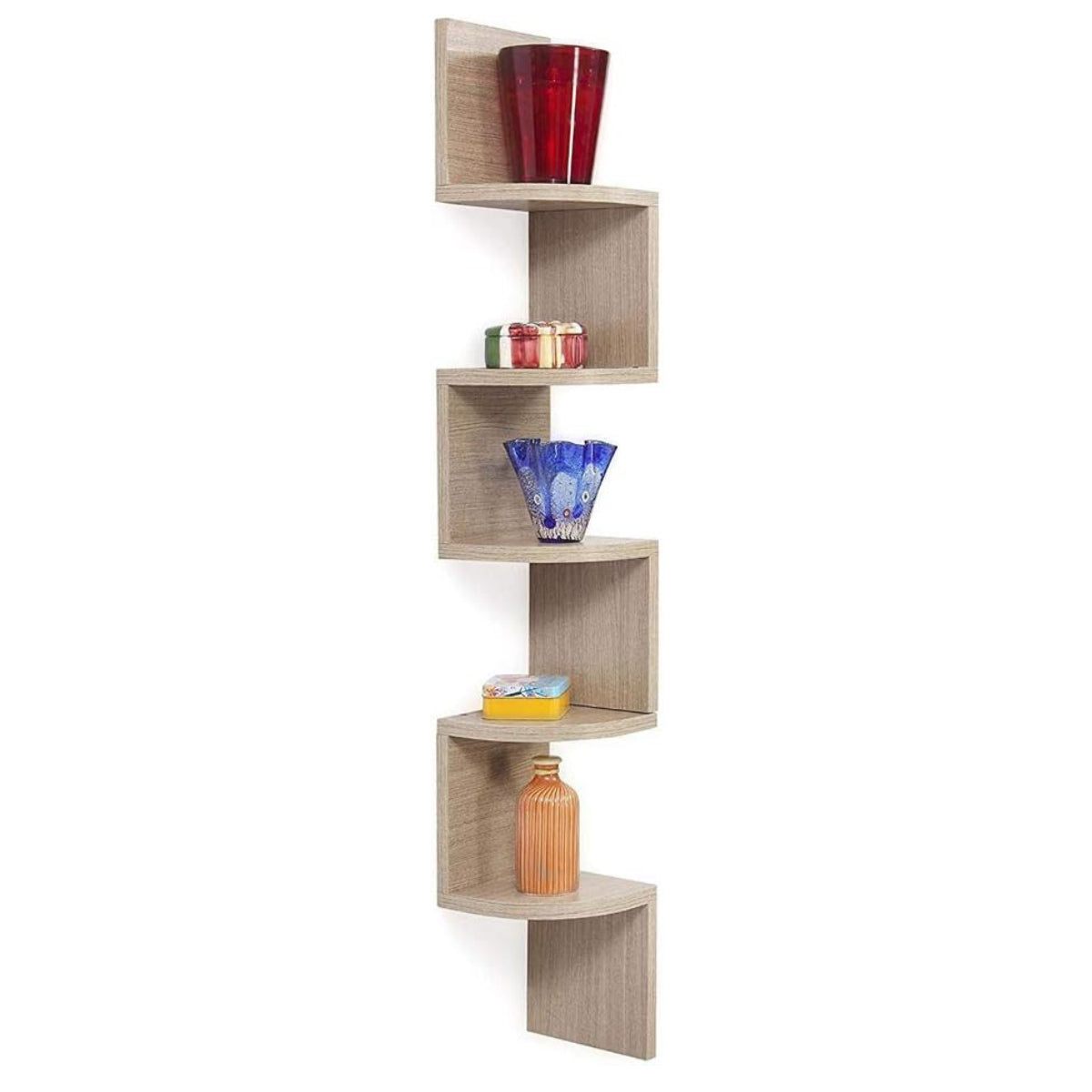 Estante Respisa Esquinero De Pared Zig Zag 5 Niveles