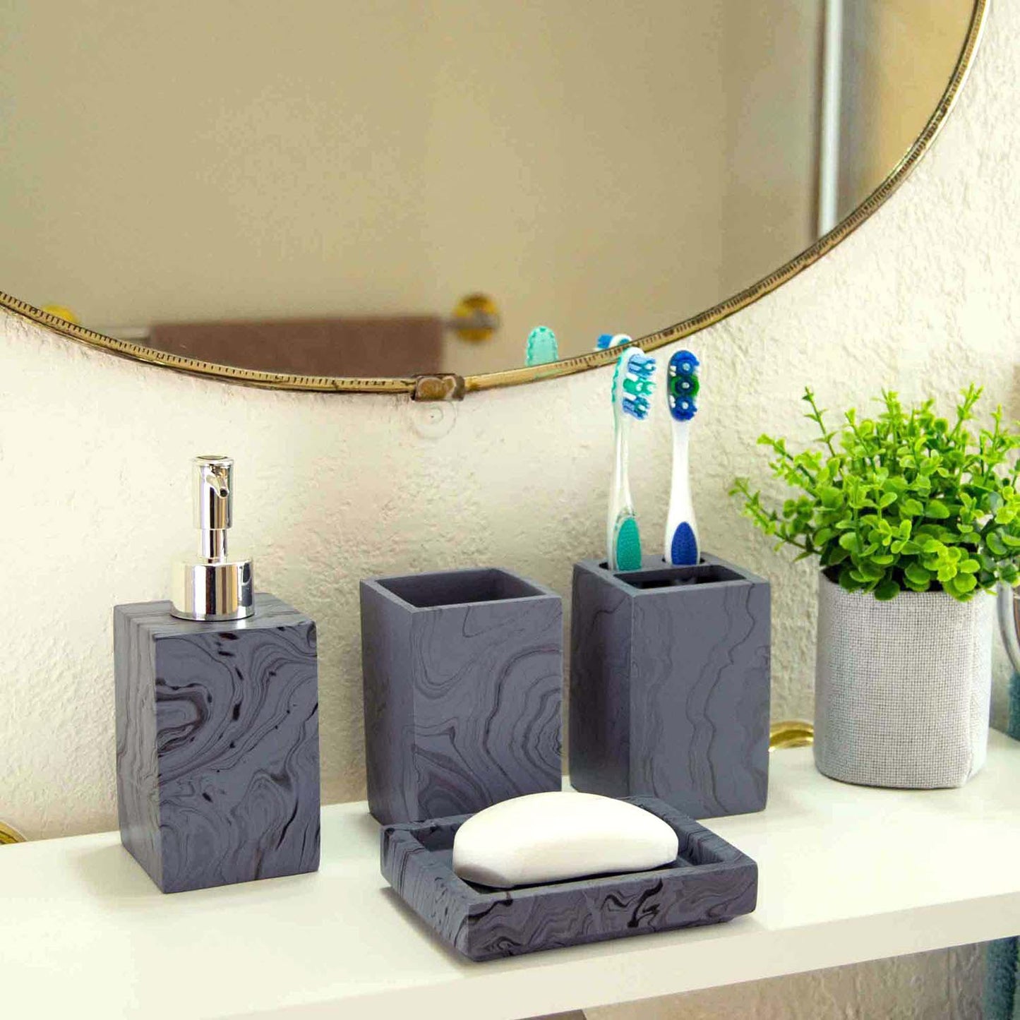Set de accesorios de baño 4 piezas
