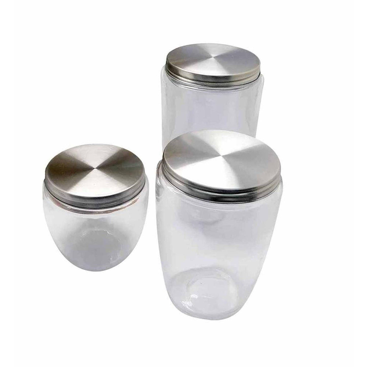 Set de 3 frascos de vidrio con tapa