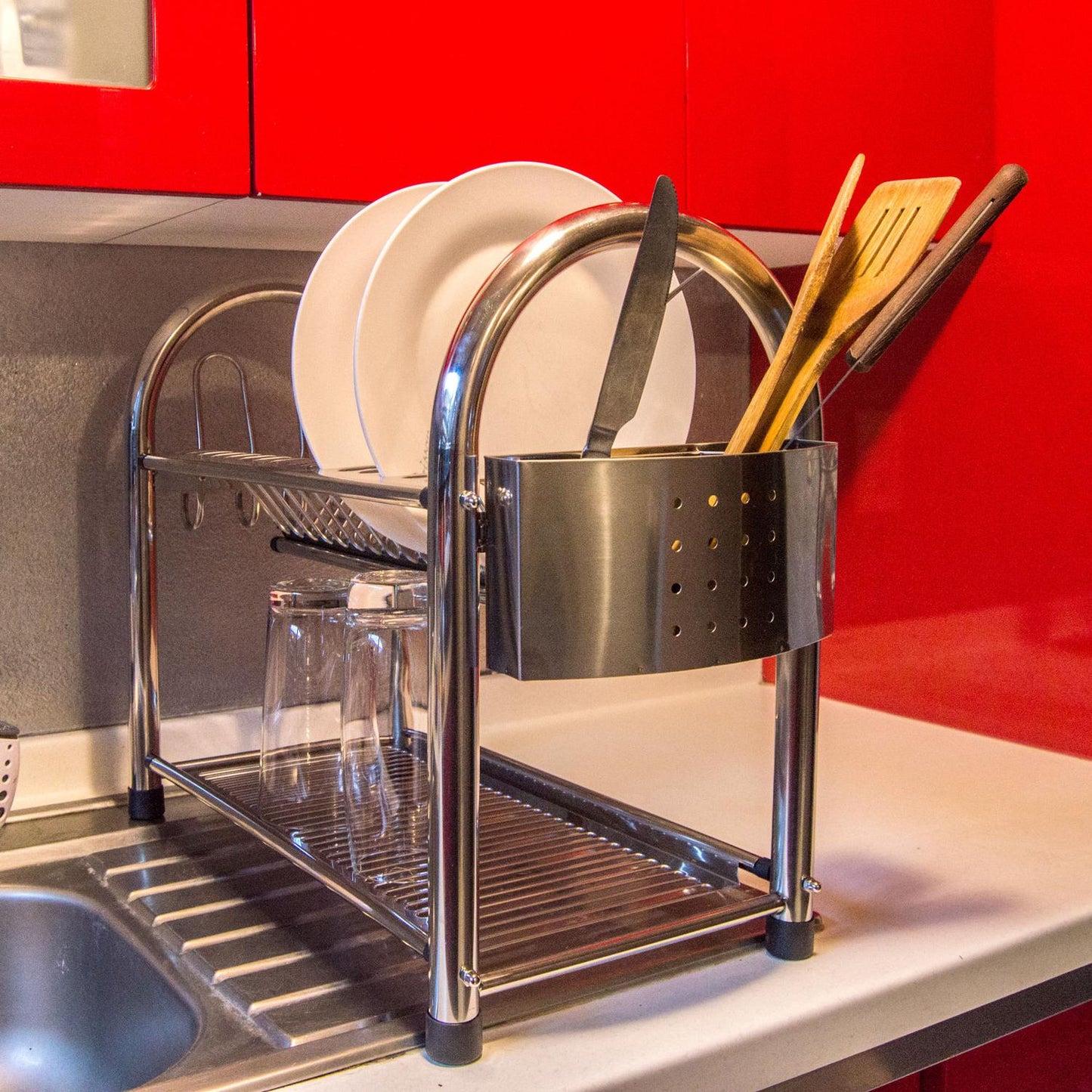 Escurridor de trastes 2 niveles con Charola