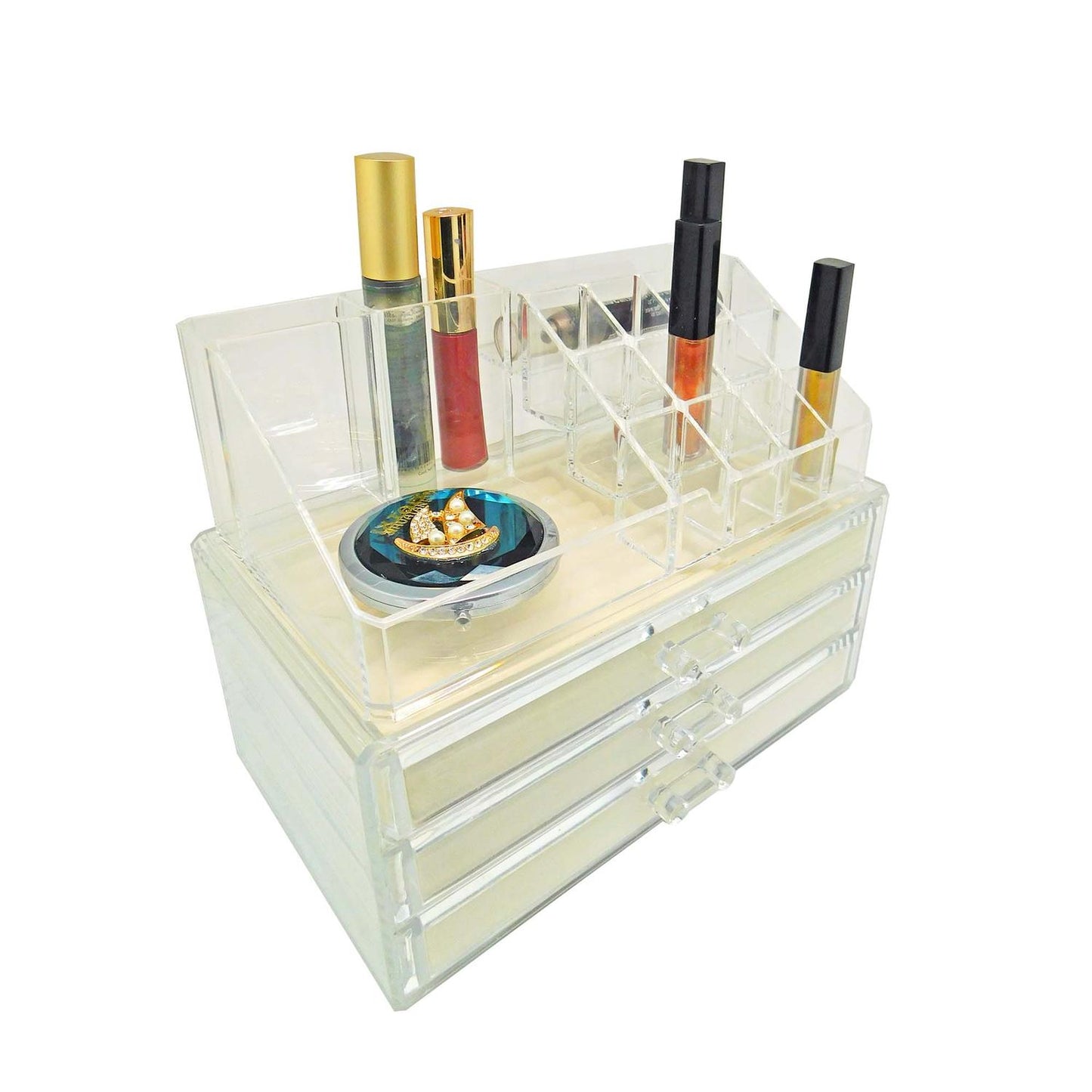 Organizador transparente para cosméticos y joyería 27 divisiones