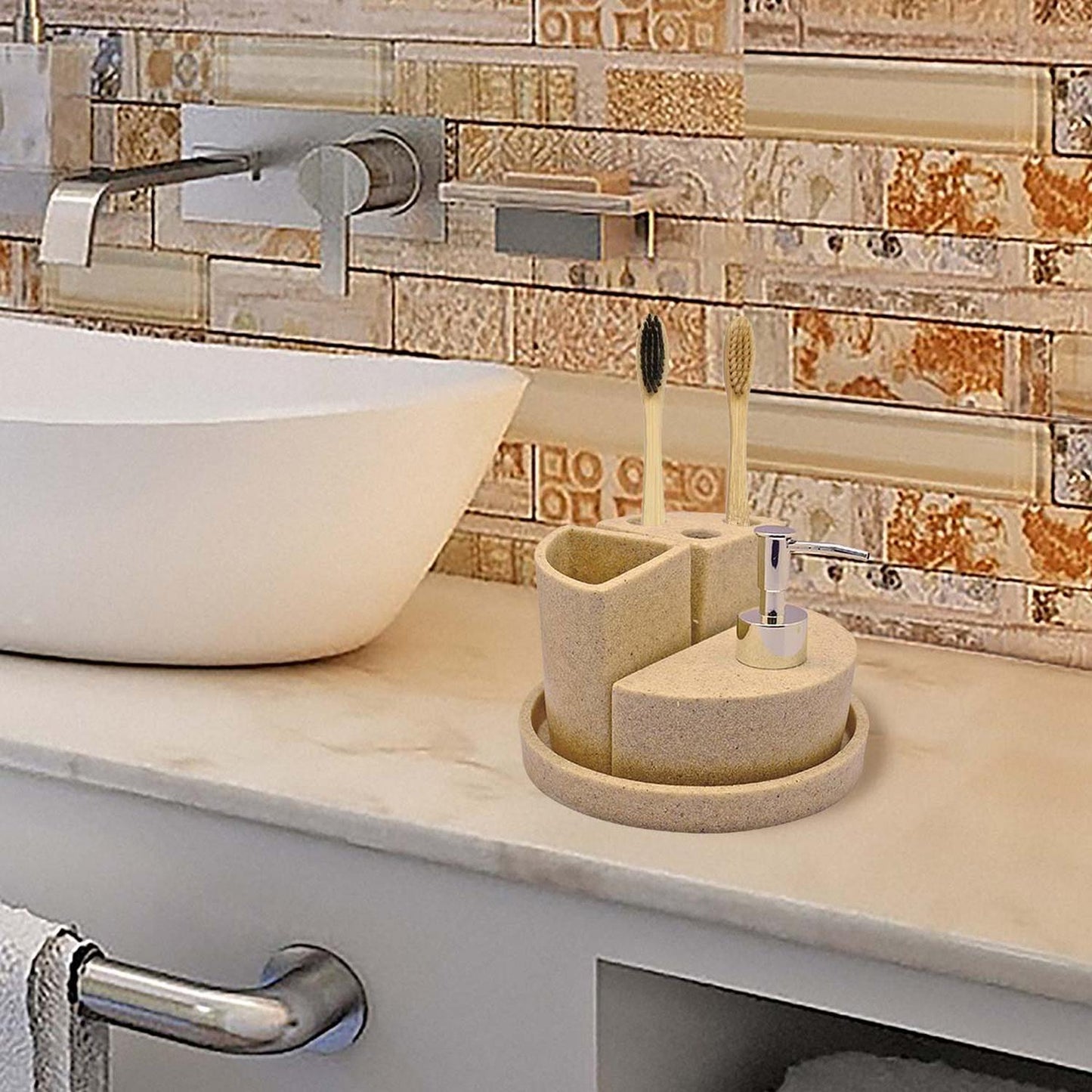 Set de Baño Acabao de Resina 4Pzas