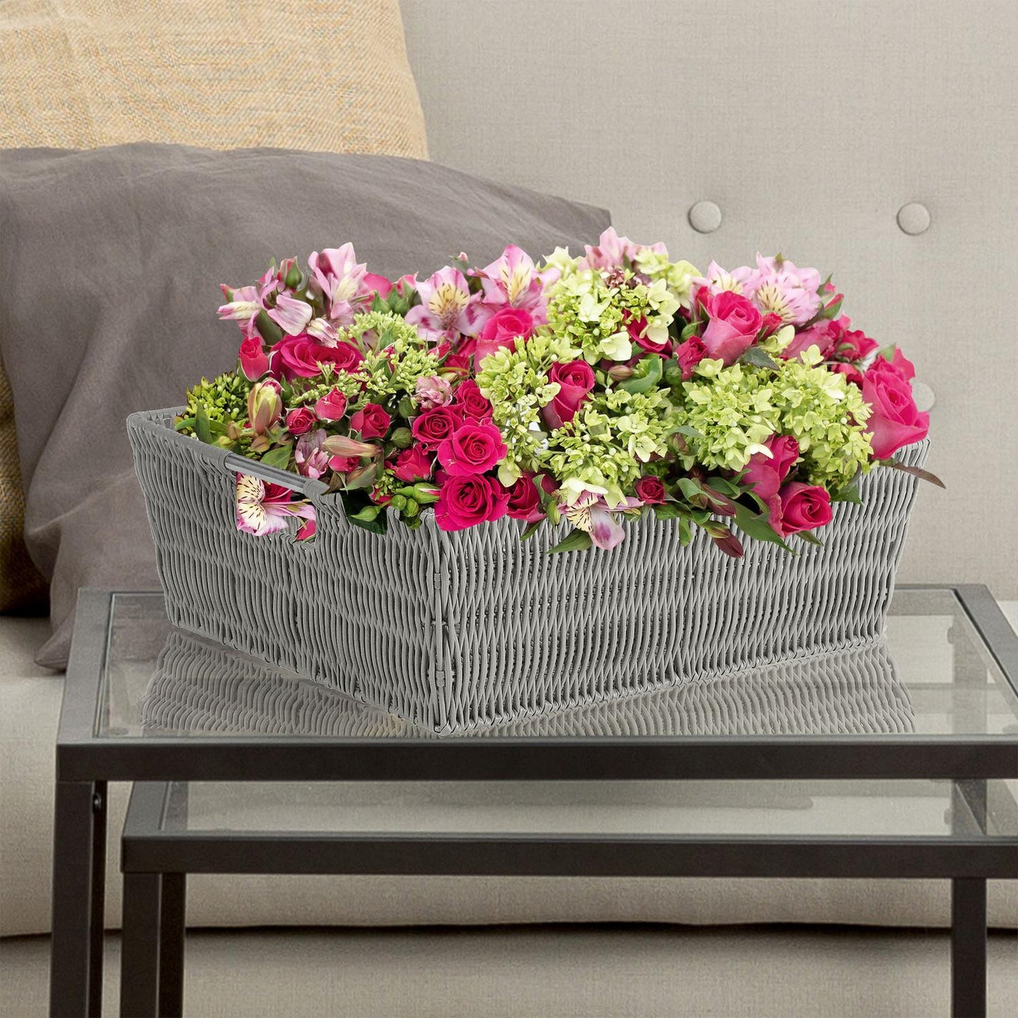 Canasta de Rattan Multiusos Arena 33x38x13cm