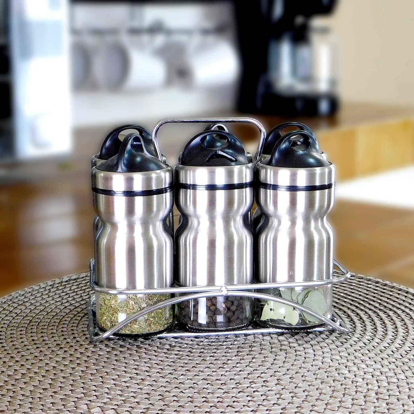 Rack de 7 Especieros Negro