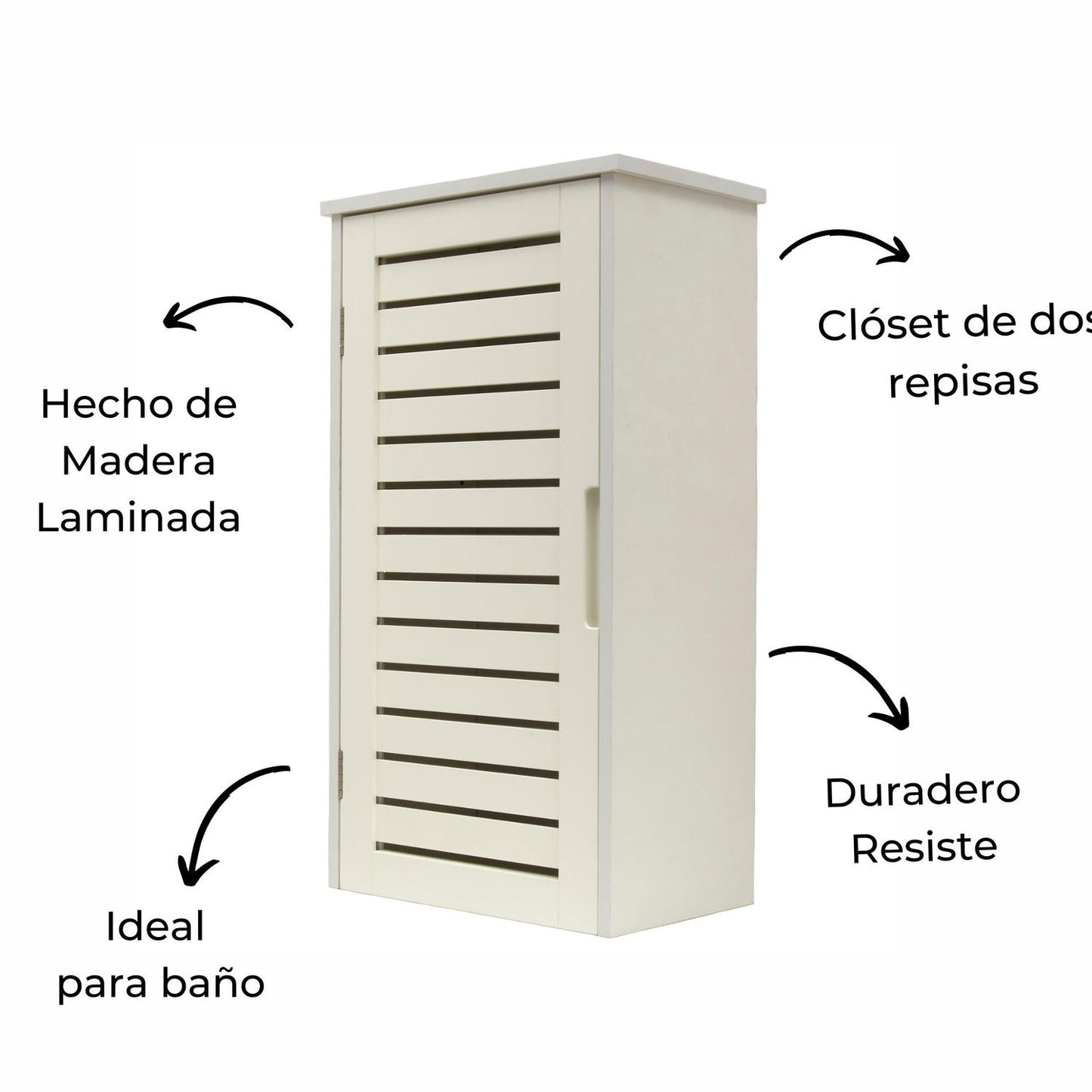 Gabinete, Armario Pared De Madera, Blanco