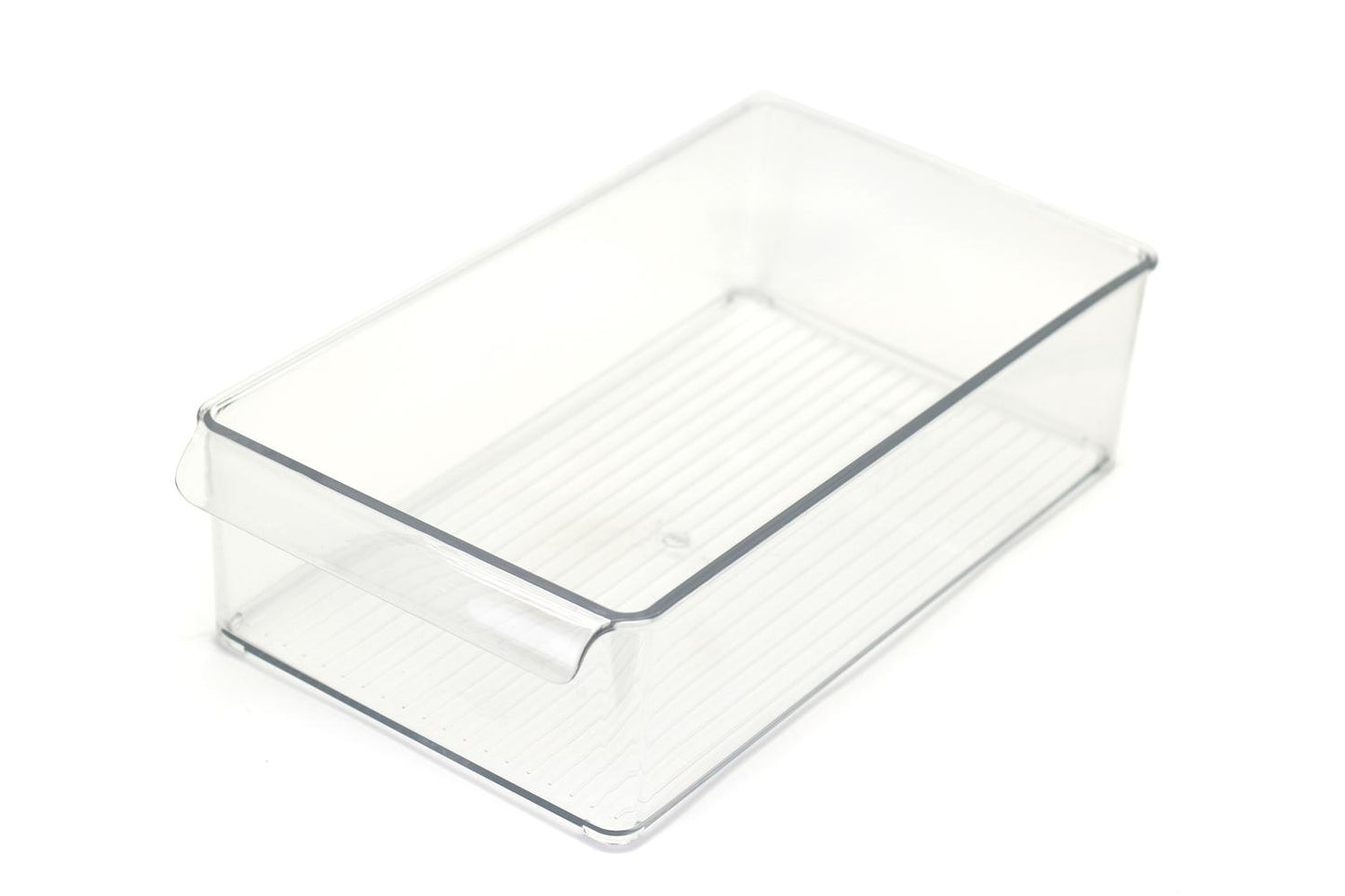 Caja rectangular organizadora transparente con manija