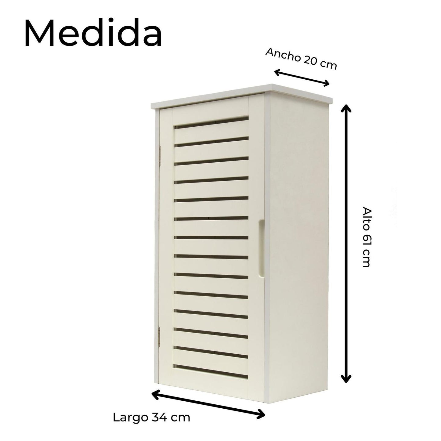Gabinete, Armario Pared De Madera, Blanco