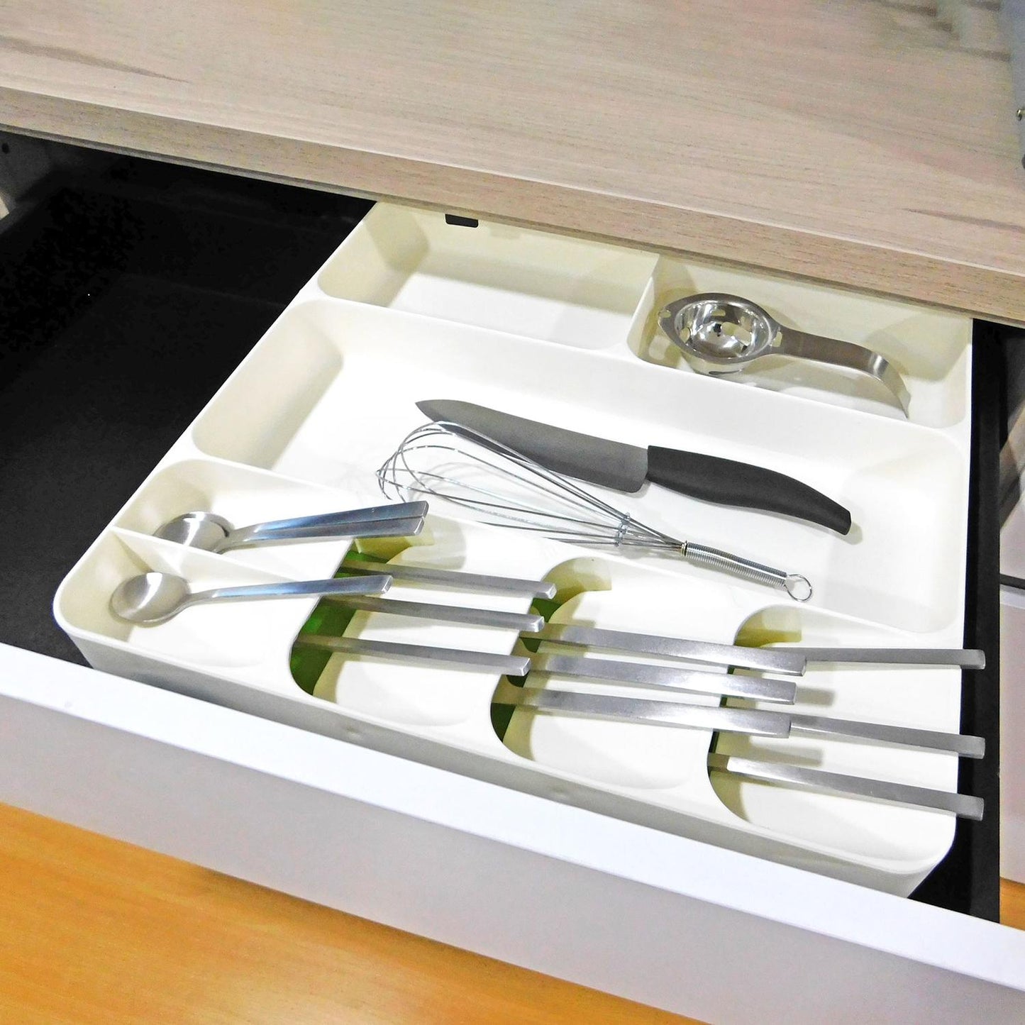 Organizador de cubiertos con 8 divisiones Blanco