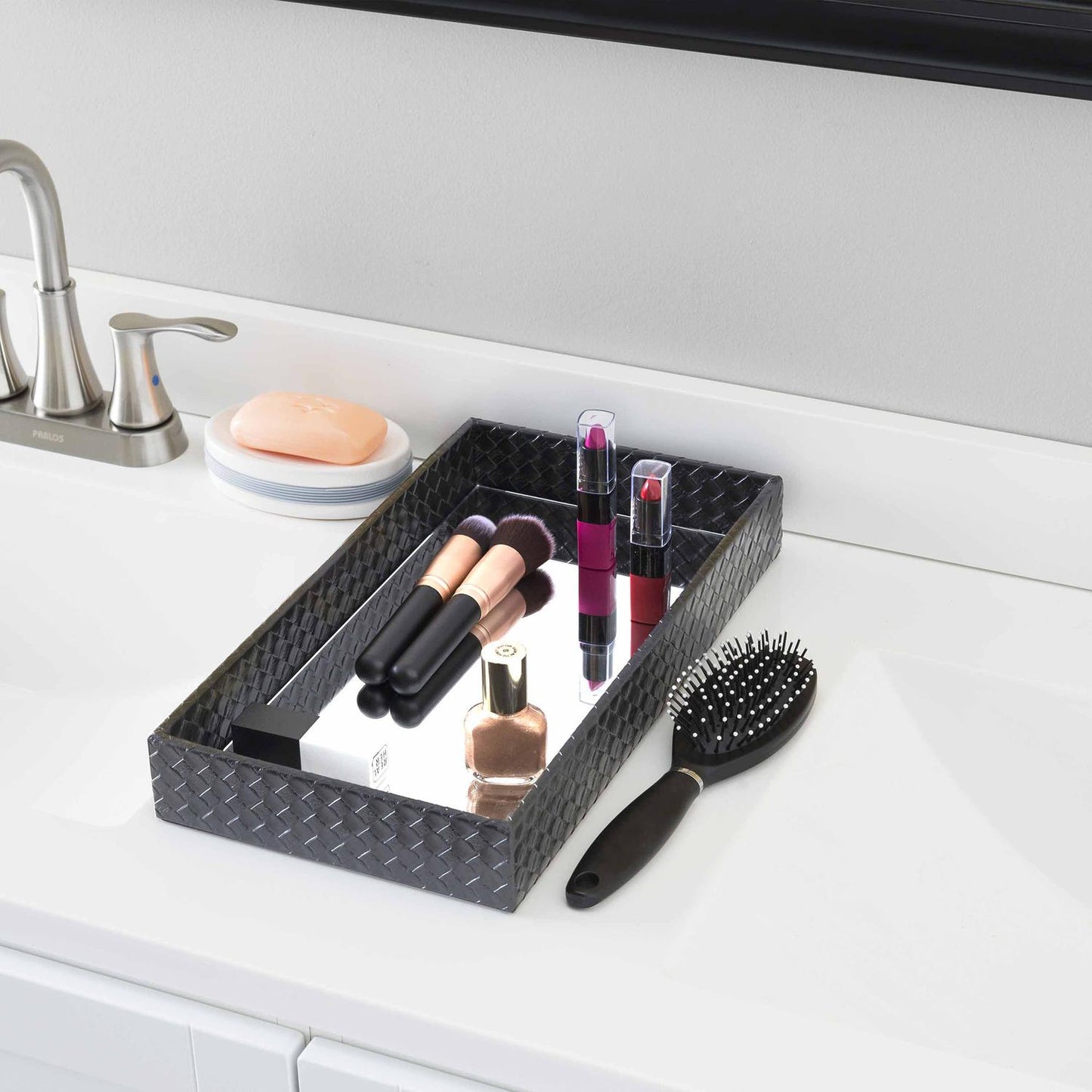 Charola Organizadora grande con fondo de espejo