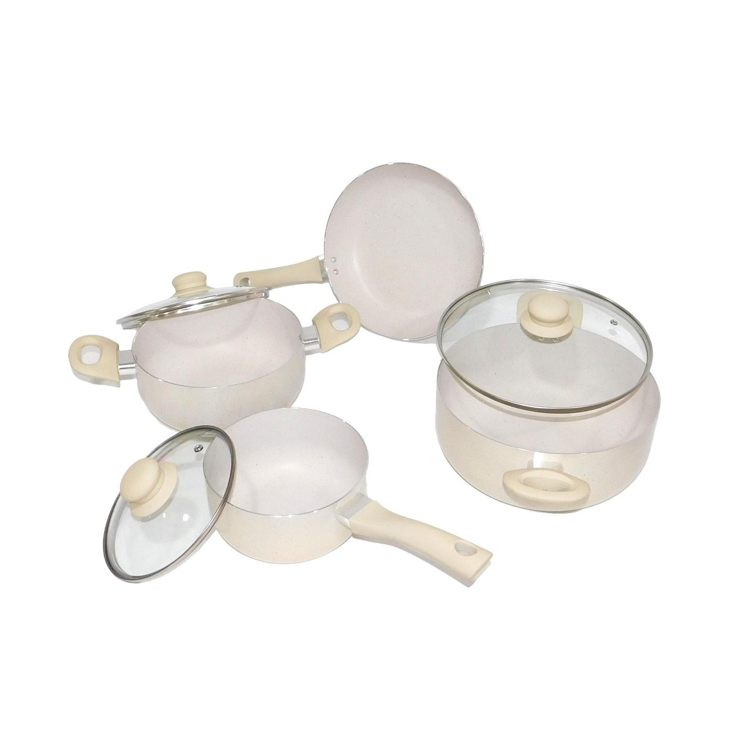 Batería de Cocina Antiadherente con Recubrimiento de Granito 7pzas