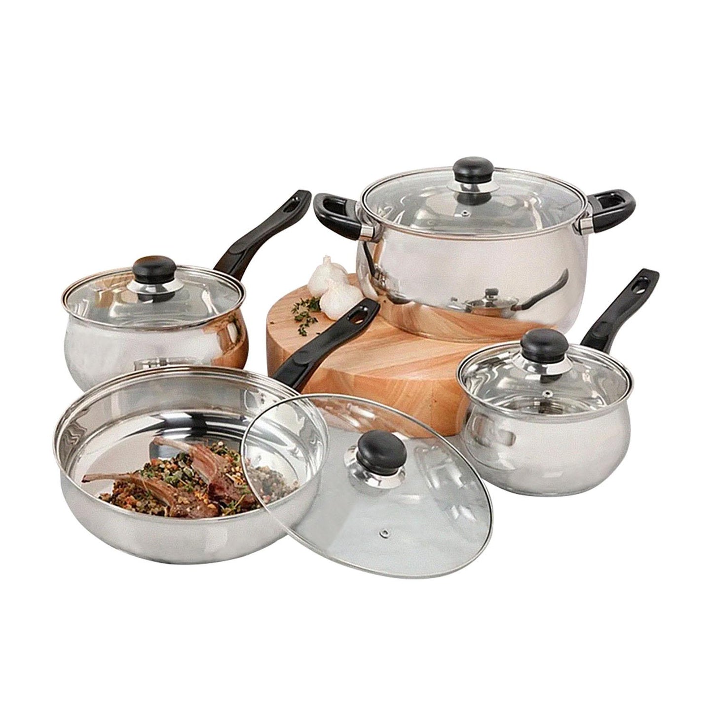 Batería de acero inoxidable "Rametto" 8 pzas