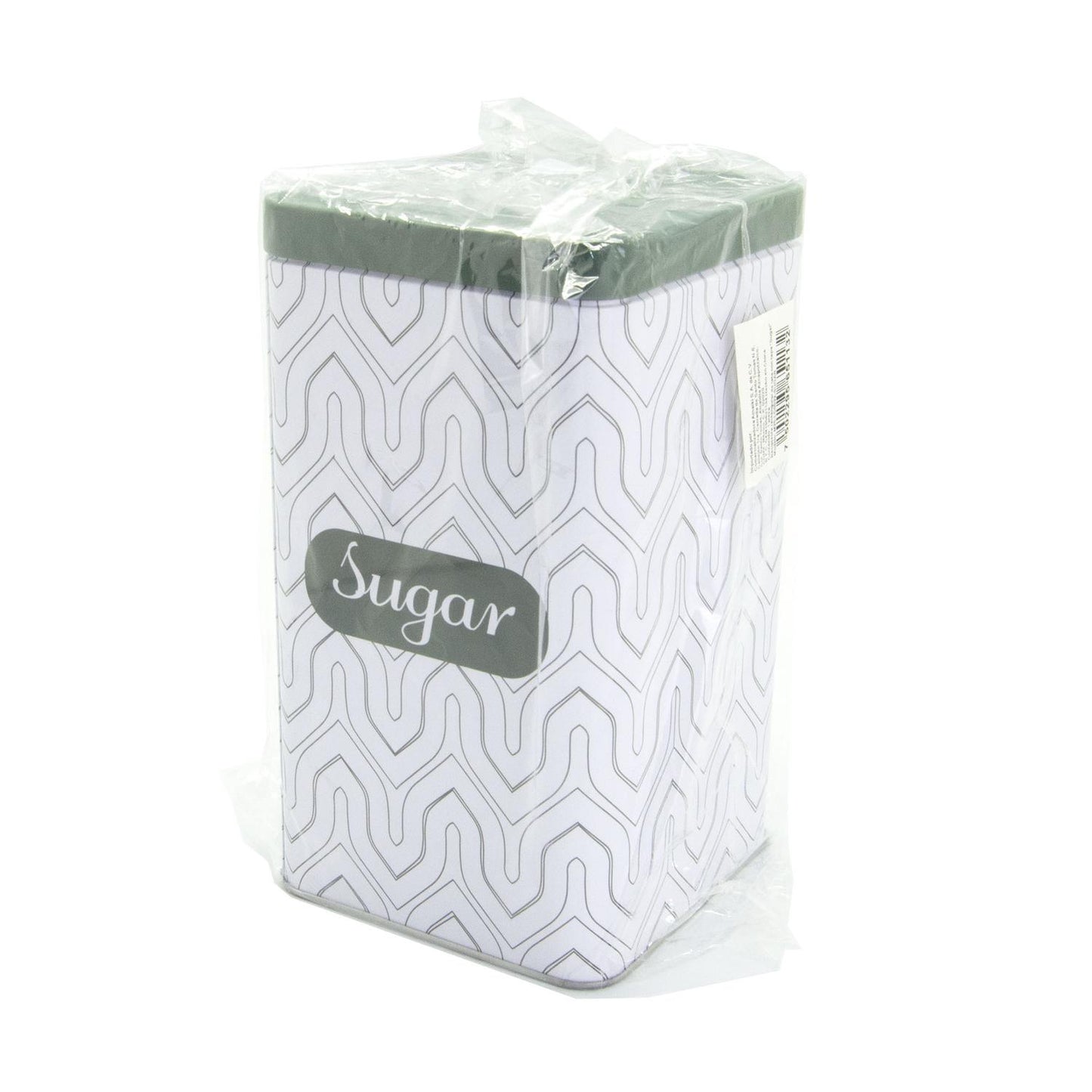 Recipiente rectangular de lata con tapa "Sugar"