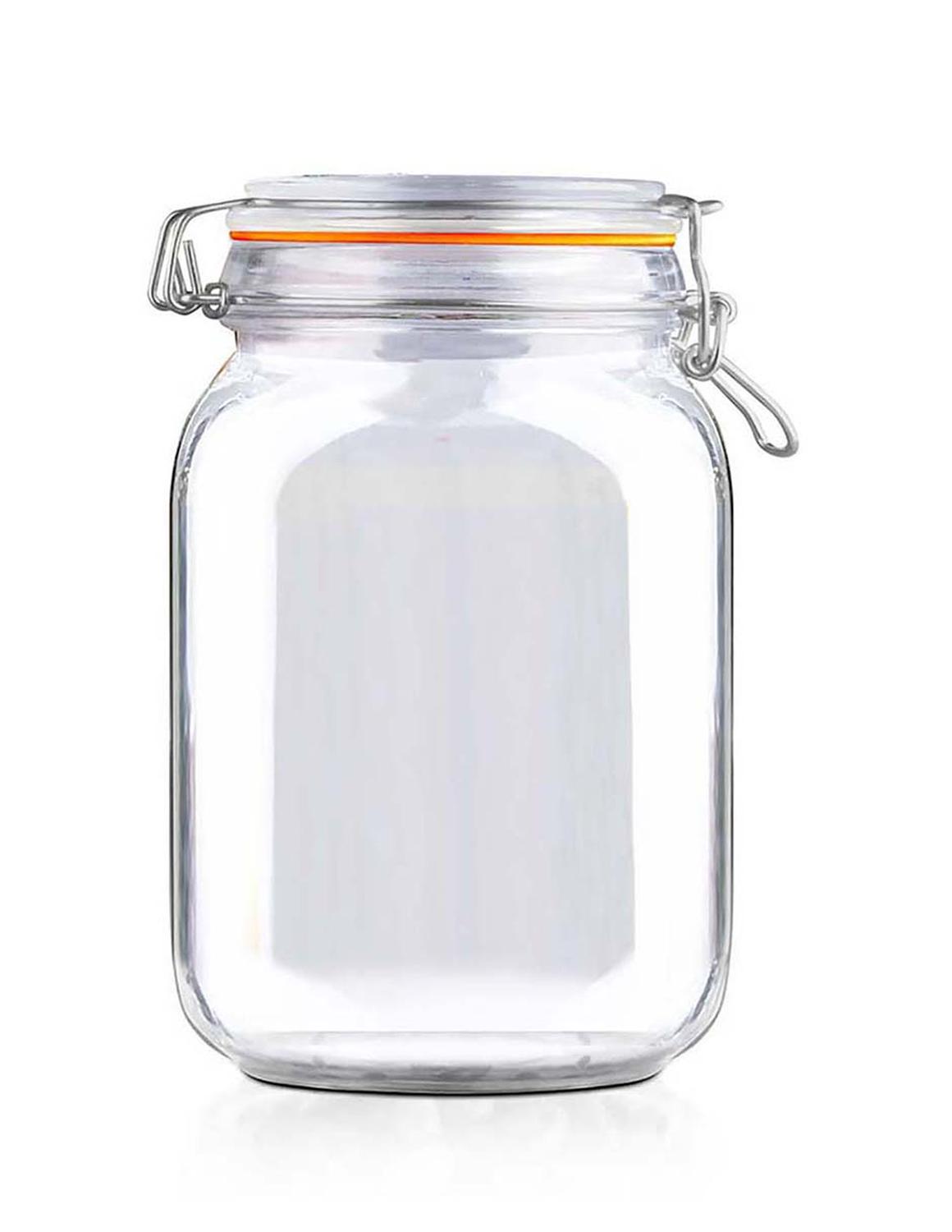 Recipiente de vidrio con tapa hermética de clip 1.5L