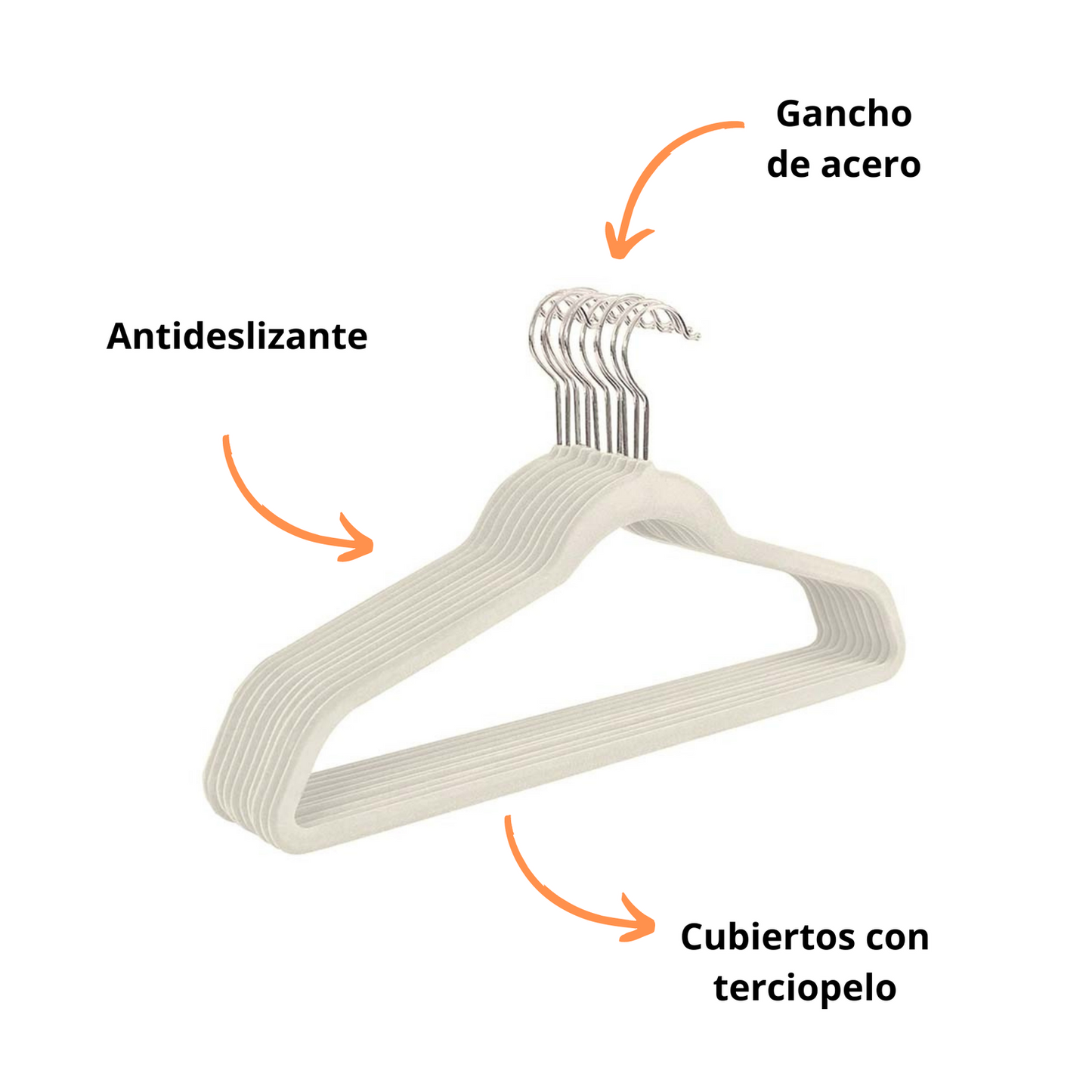 Set de 10 Ganchos de Terciopelo