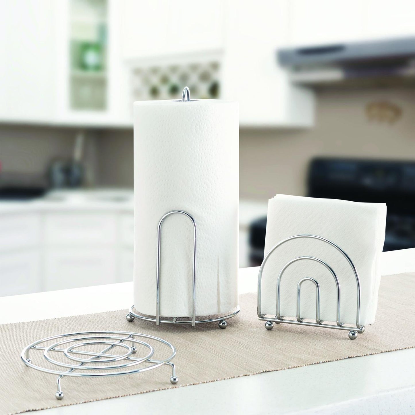 Juego de mesa 3 piezas servillero, portacalientes y portarollos de papel