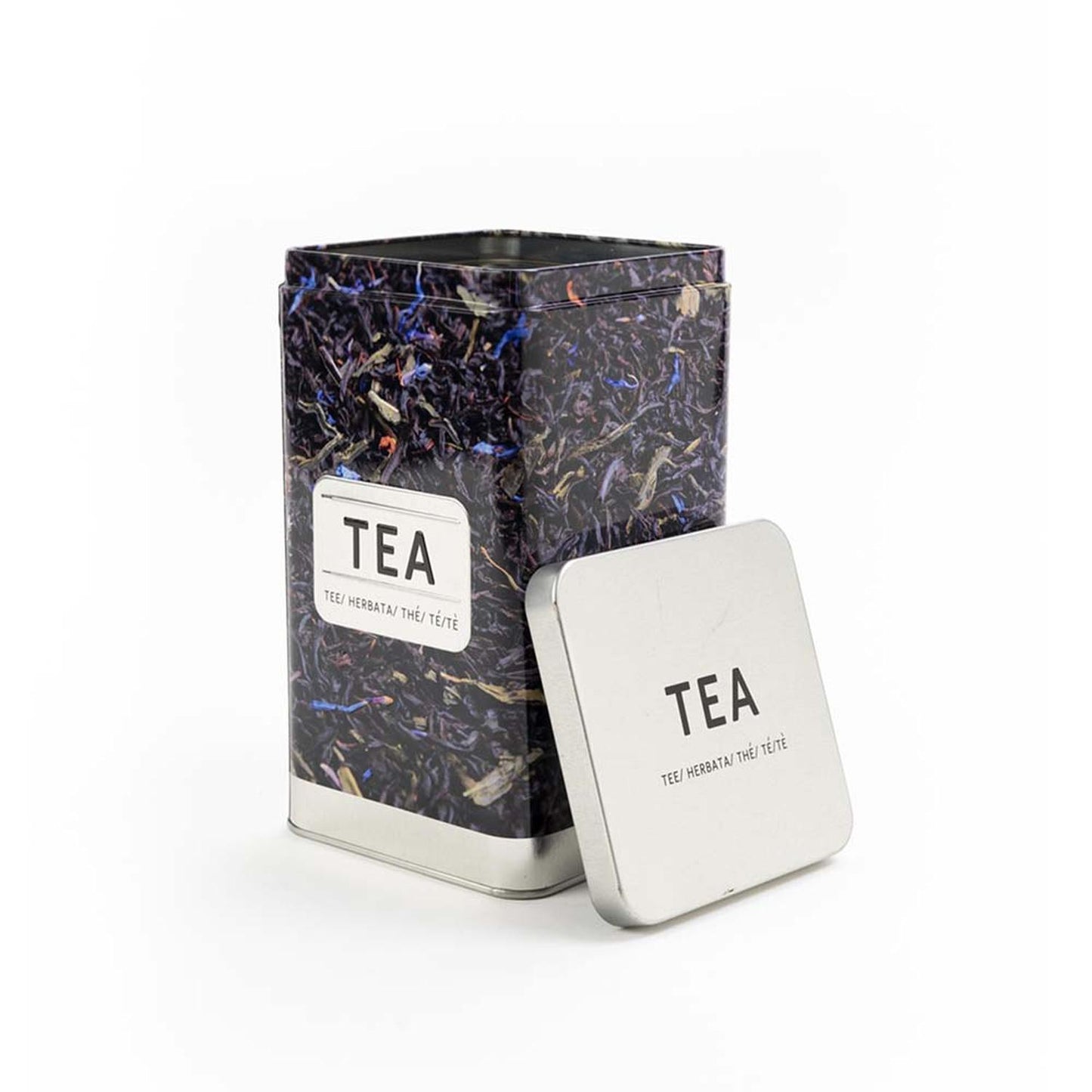 Recipiente en lata con tapa rectangular "TEA" 1.5 L