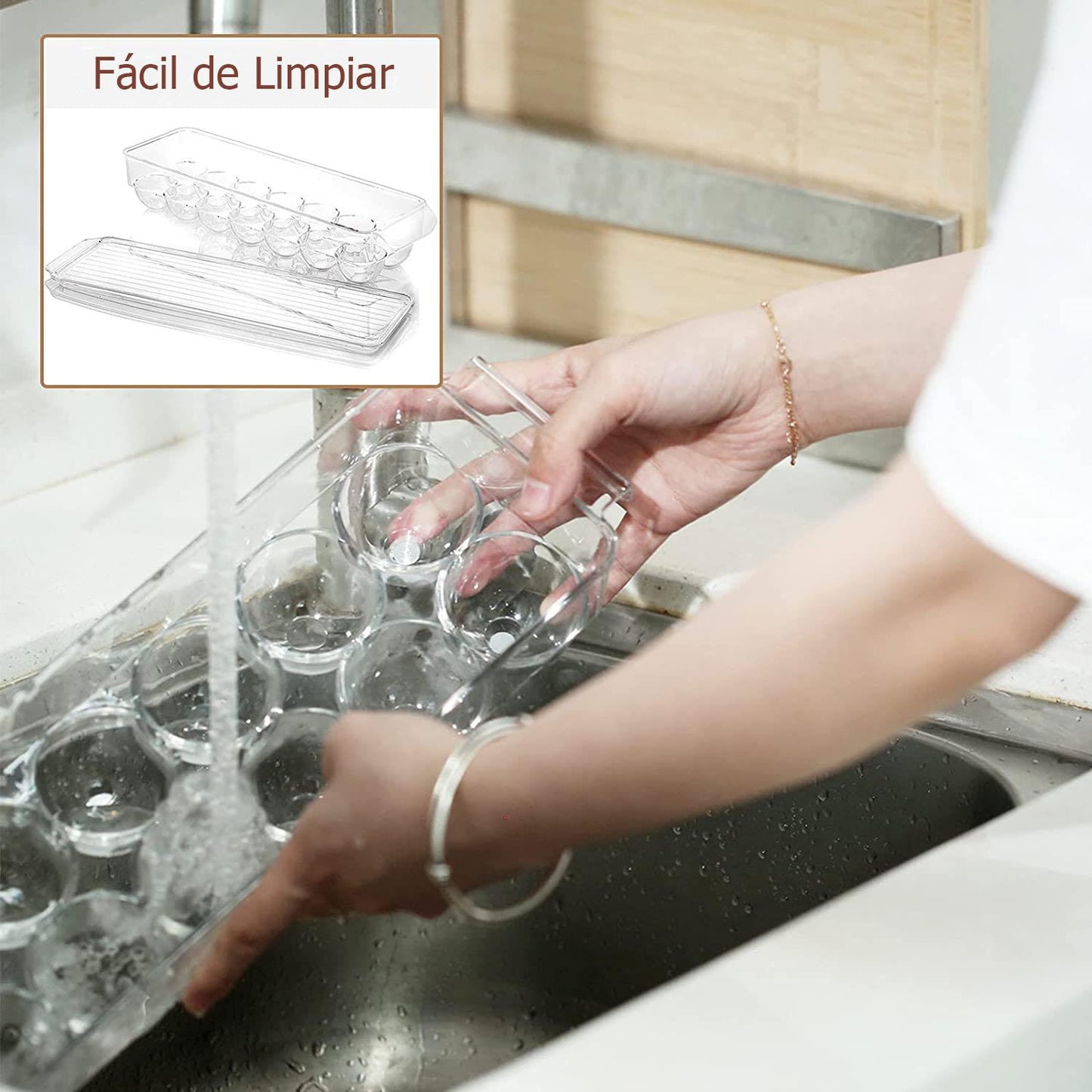Organizador con tapa para 14 huevos