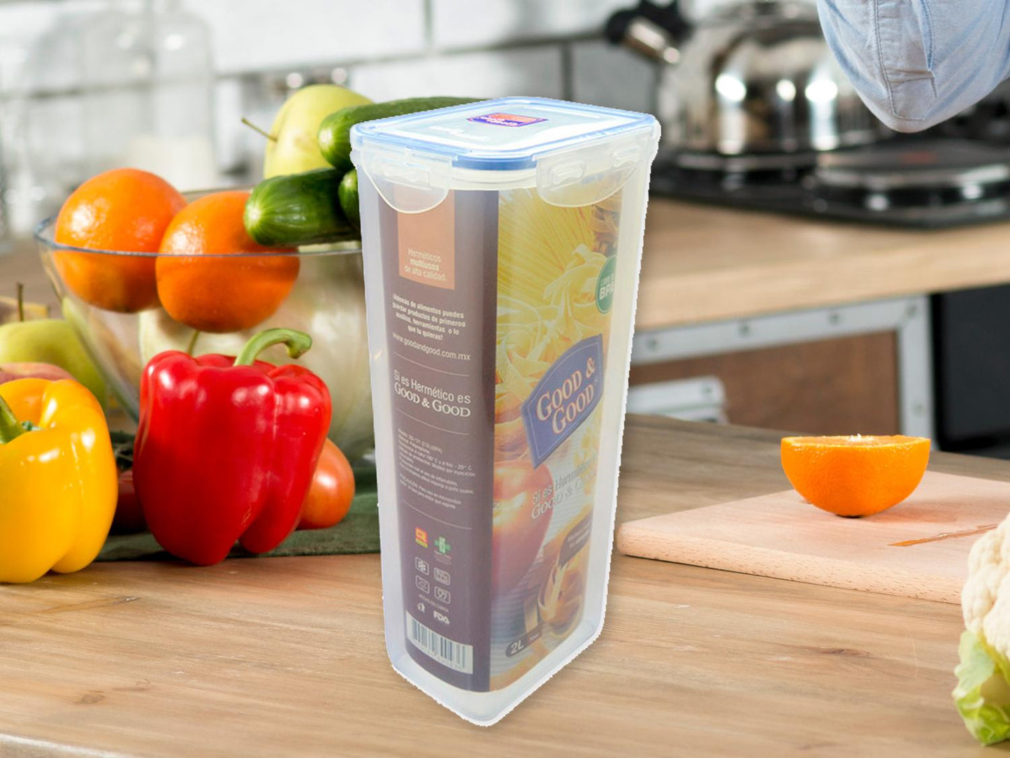 Recipiente con tapa hermética 2 L