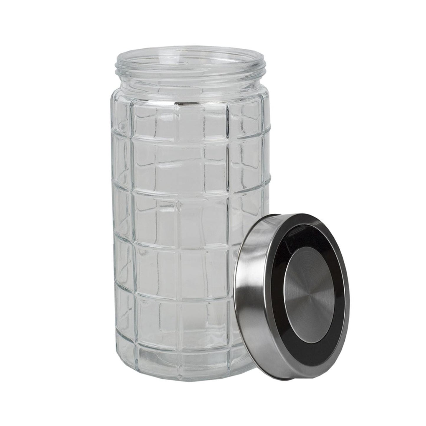 HDS, Frasco grande de vidrio con tapa de acero inoxidable 1.55 L