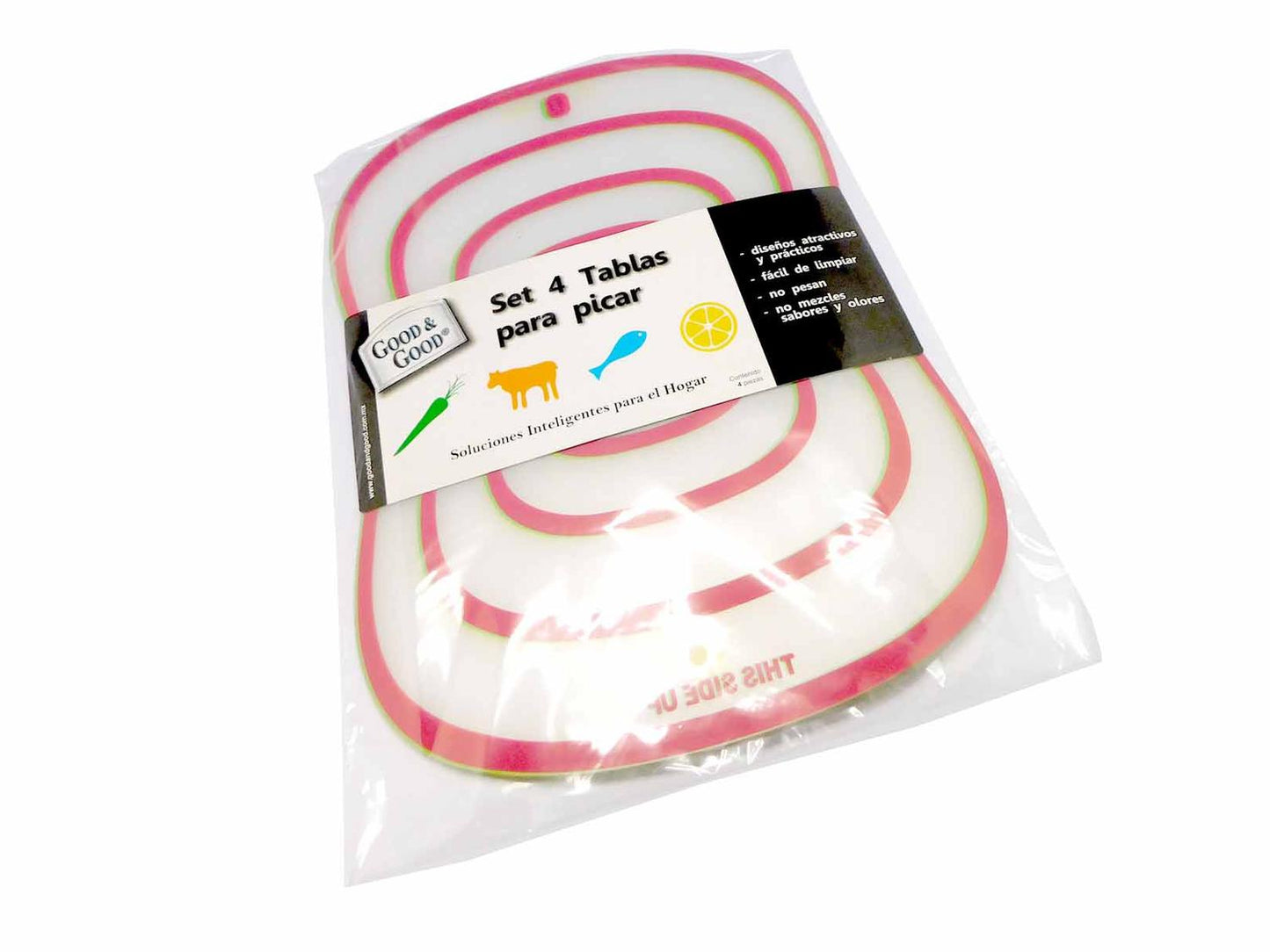 Set de 4 tablas de cocina para picar