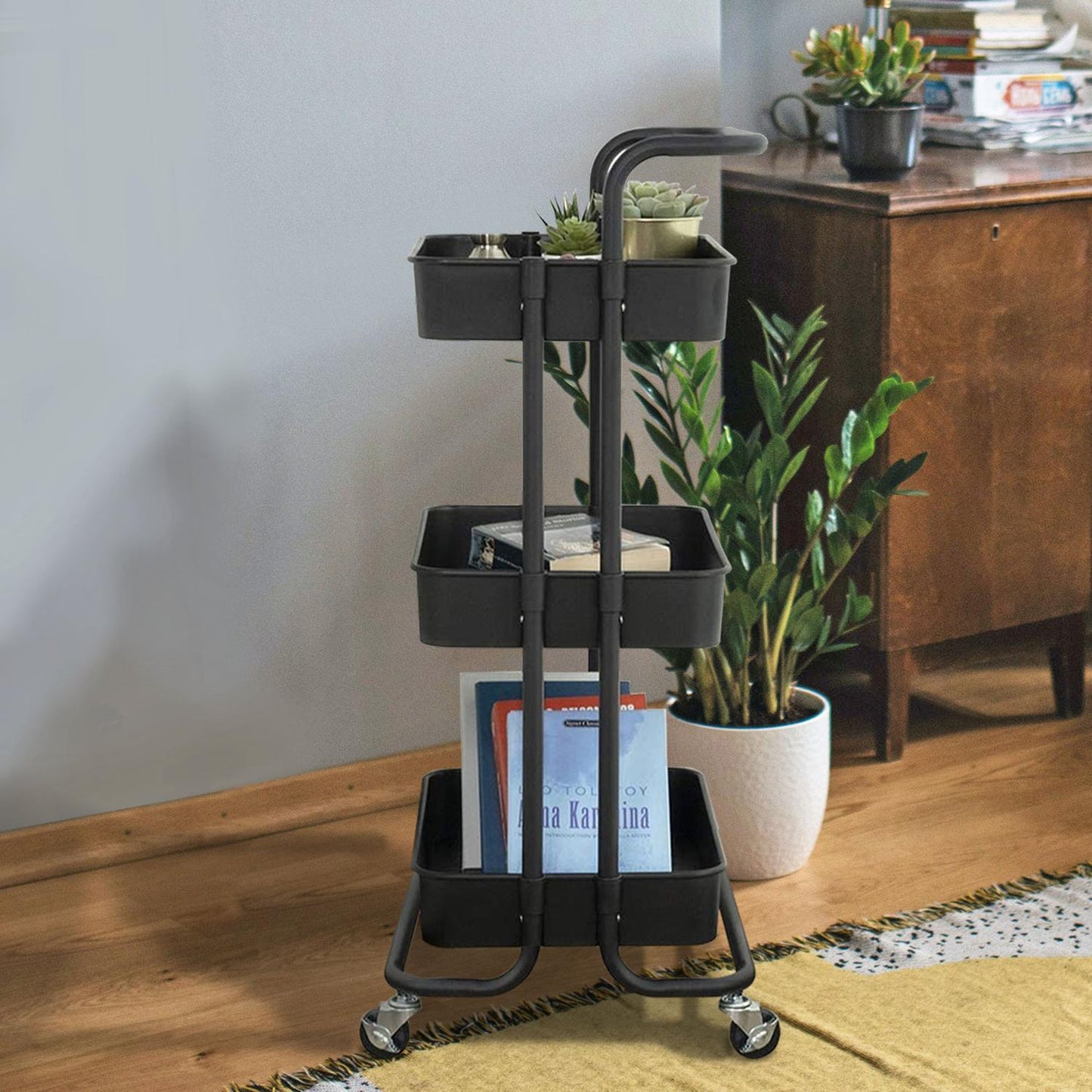 Carrito organizador de 3 niveles con ruedas