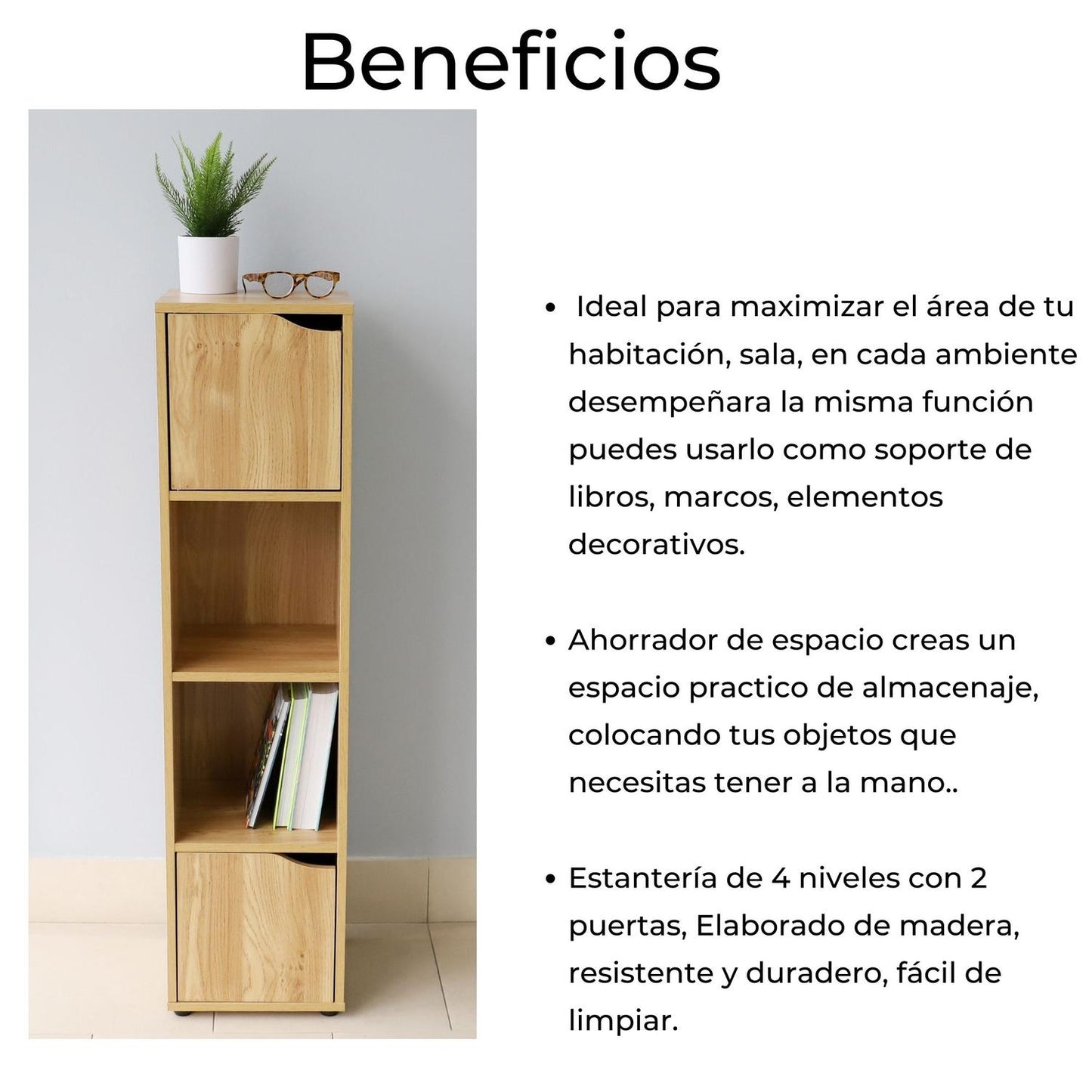 Organizador 4 Niveles, Librero Gabinete Multifuncional