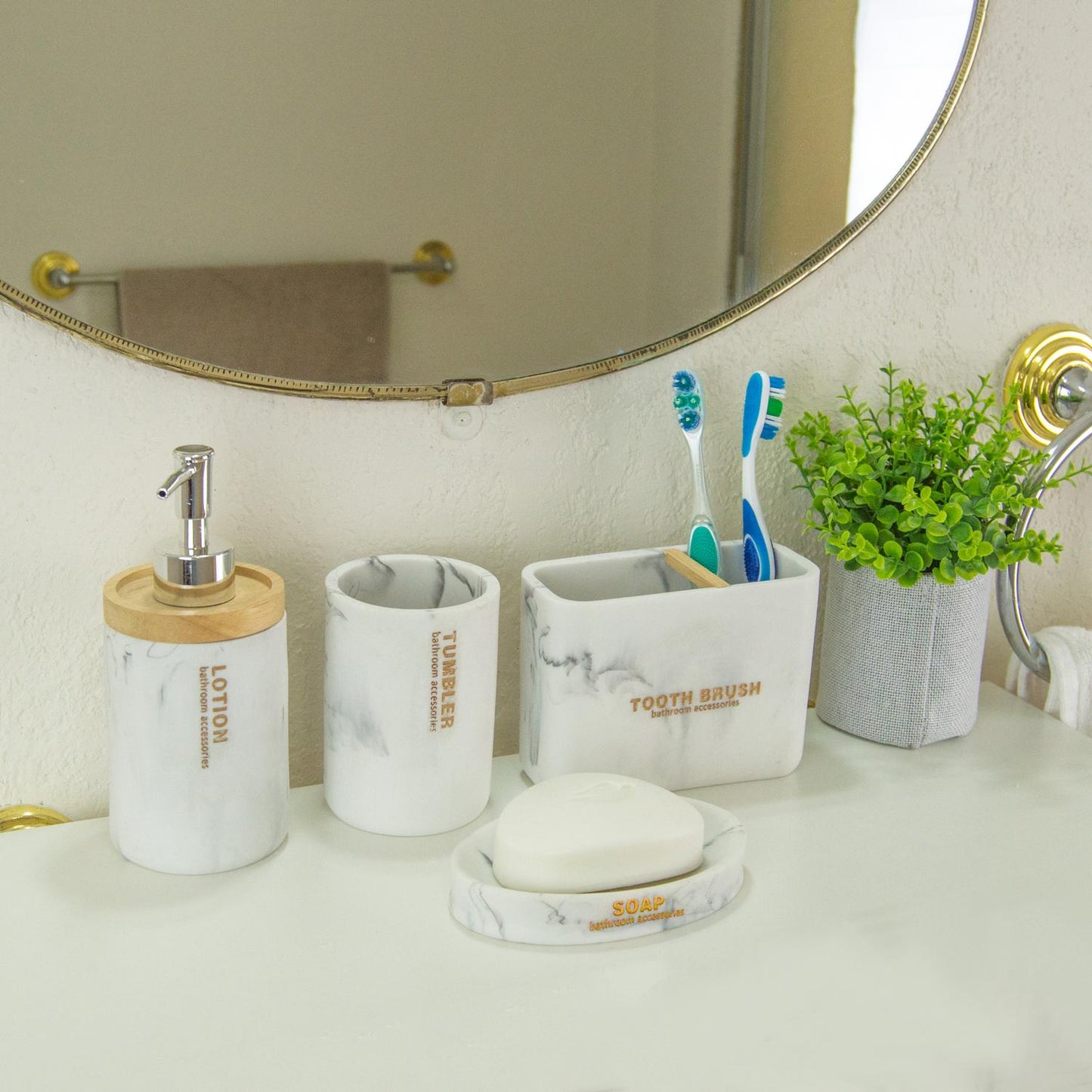 Set de accesorios de baño 4 piezas