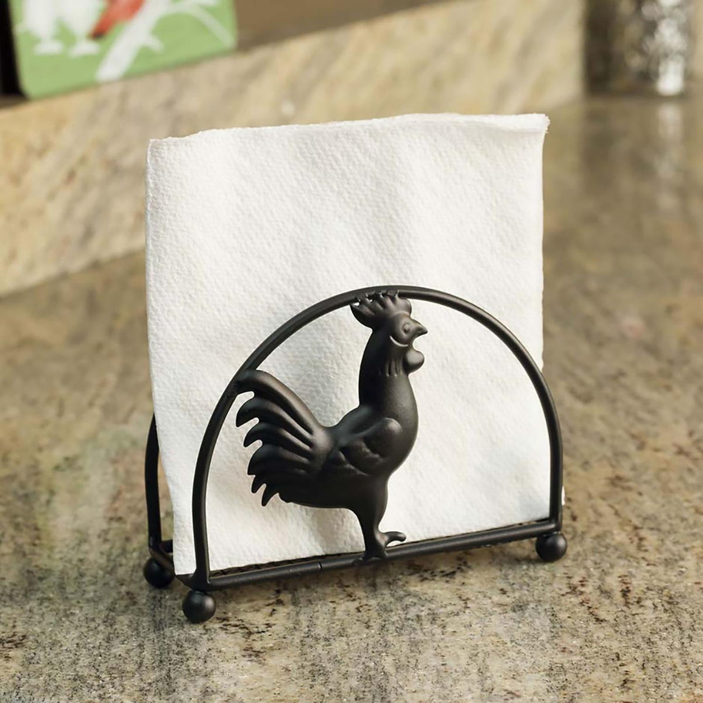 Servilletero con diseño de gallo
