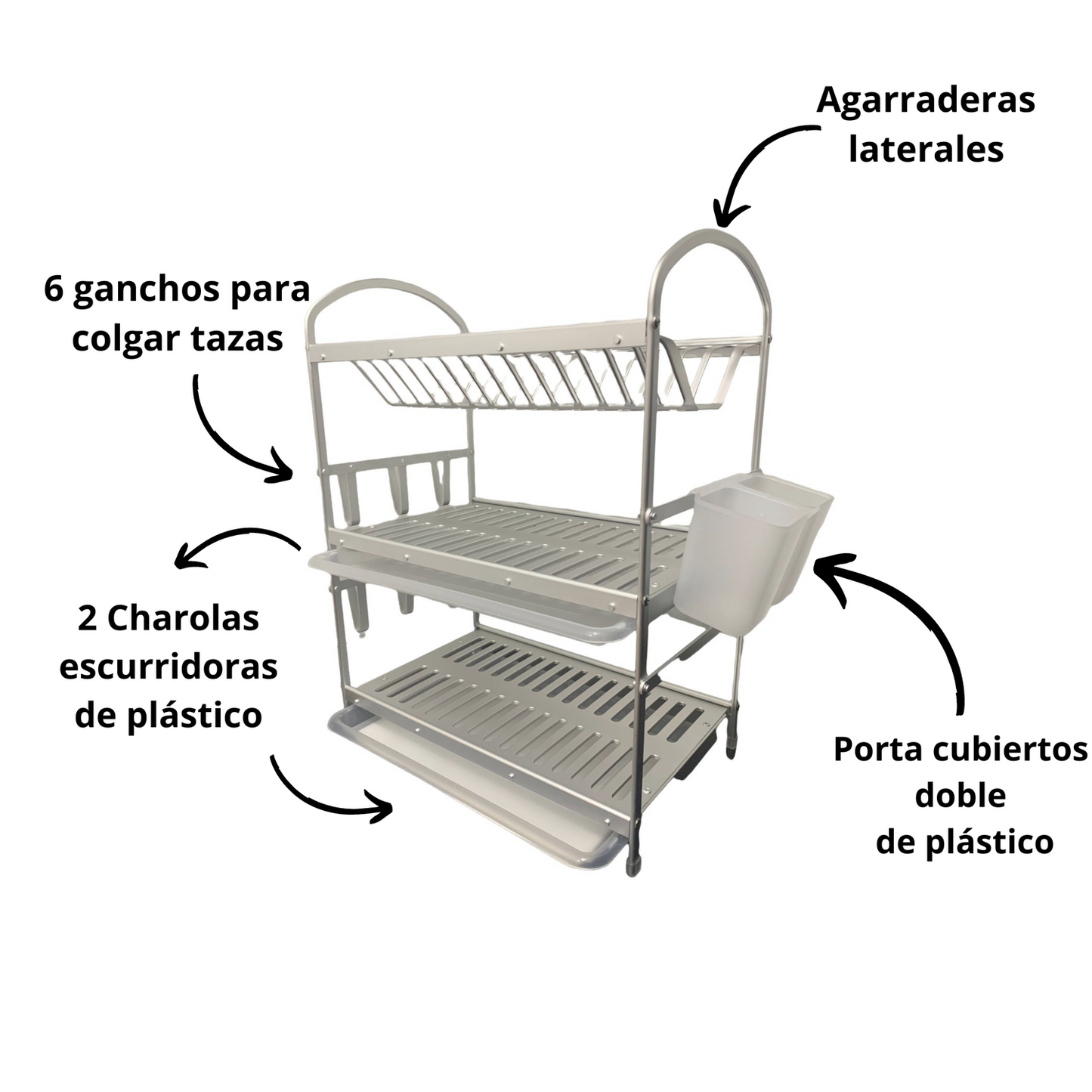 Escurridor de trastes 3 Niveles con charola