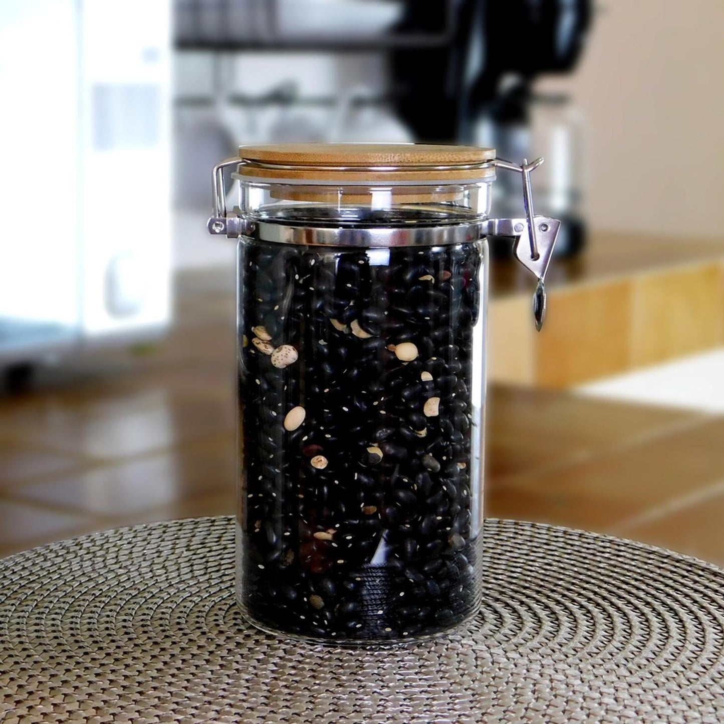 Recipiente con Tapa de Bambú de Clip