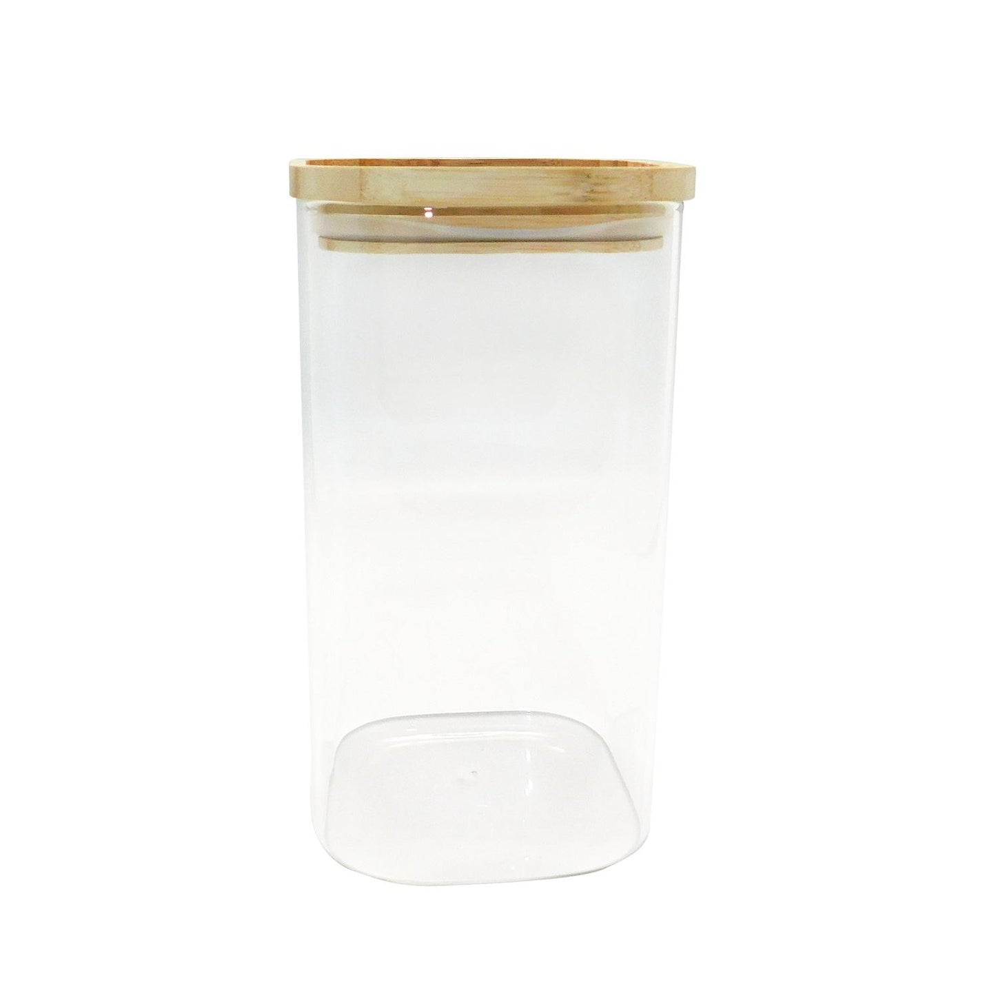 Recipiente de cristal con tapa hermética de bambú 1.4 L