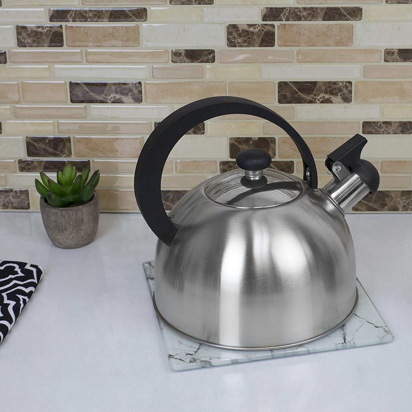 Tabla de vidrio 2 en 1 portacaliente y tabla para picar