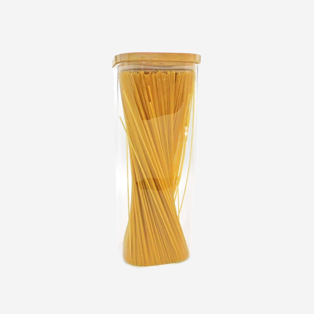 Frasco de Cristal 1.9 Litros con Tapa de Bambú para Espagueti| Good & Good