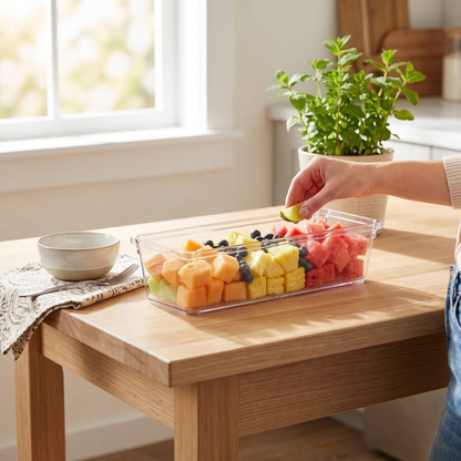 Caja Organizadora Multiusos Transparente 23 x 8 x 5 cm | Para Cajón y Refrigerador
