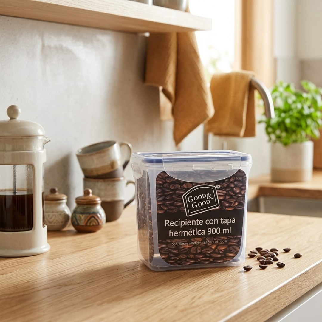 Recipiente Hermético de 900 ml con Broches | Good & Good