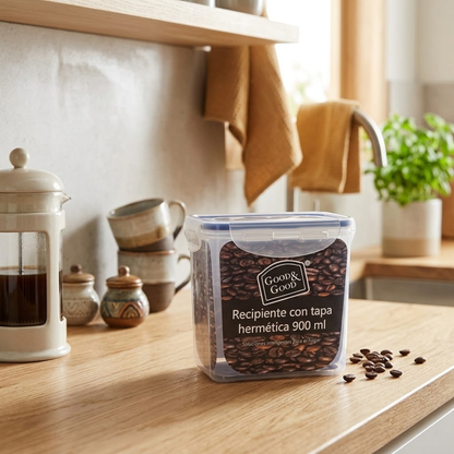 Recipiente Hermético de 900 ml con Broches | Good & Good