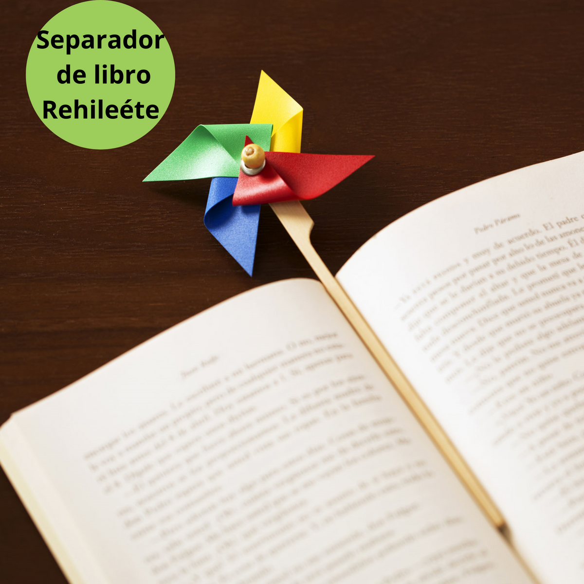 Separador de Libros Forma de Rehilete | Marca Páginas Creativo de Madera Imagine-Nation