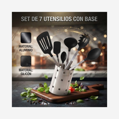 Set de 7 Utensilios con Base