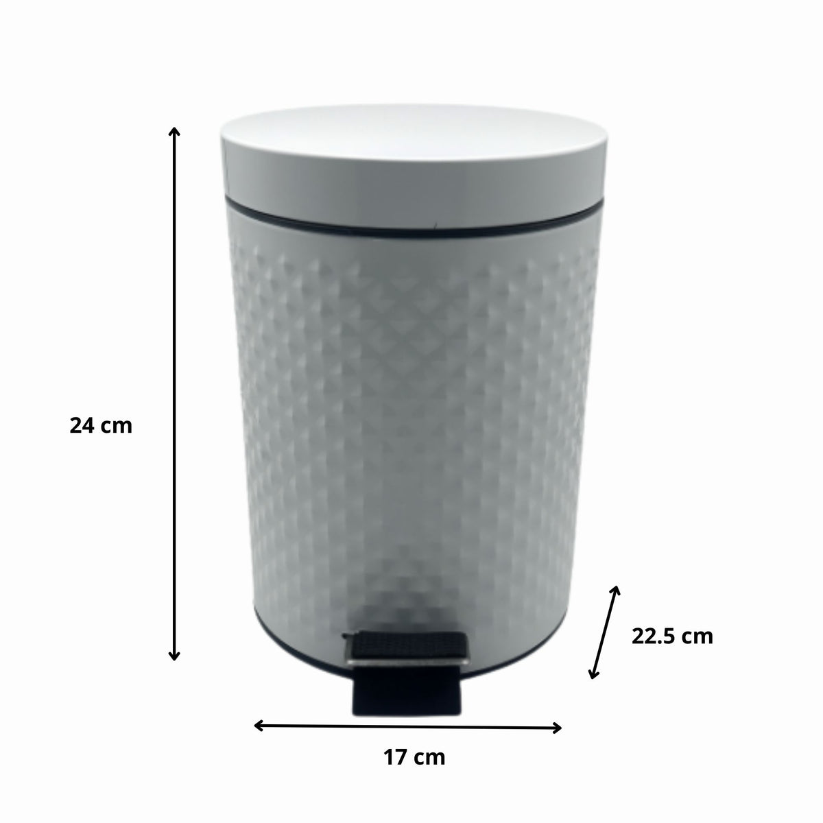 Bote de Basura con Pedal 3L Blanco | Papelera para Baño