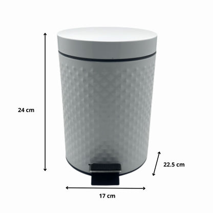 Bote de Basura con Pedal 3L Blanco | Papelera para Baño
